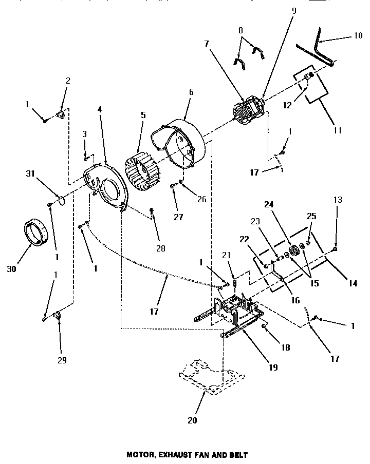 13 - MOTOR, EXHAUST FAN & BELT