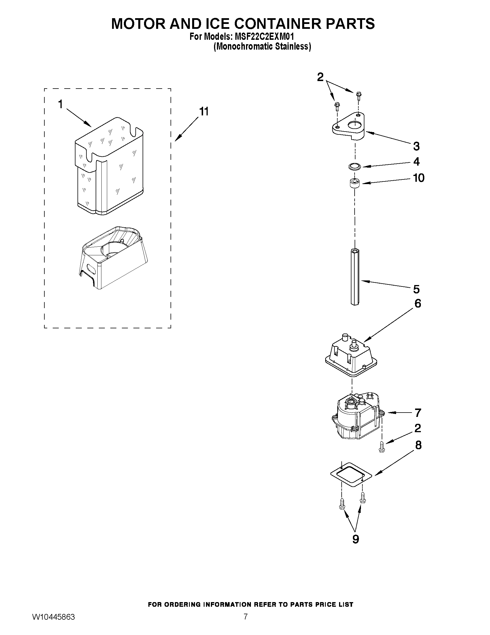 05 - MOTOR AND ICE CONTAINER PARTS