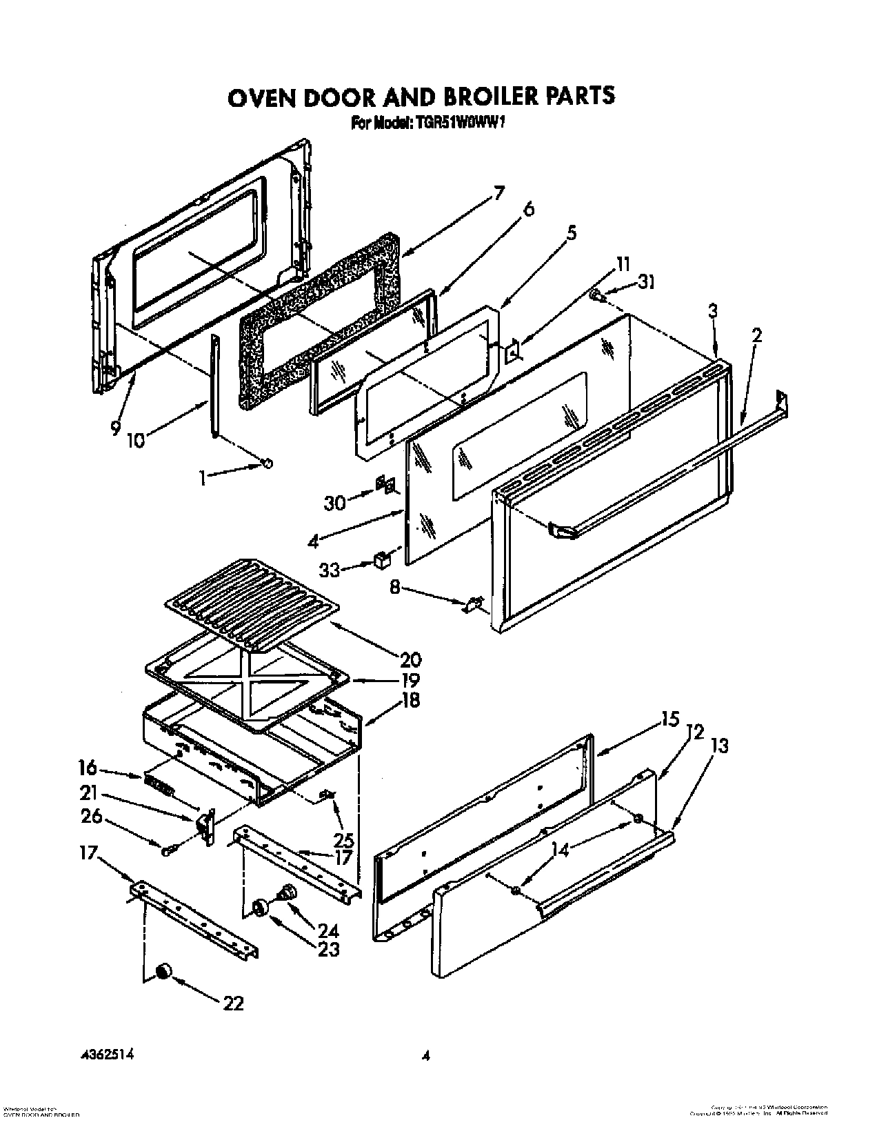 04 - OVEN DOOR AND BROILER