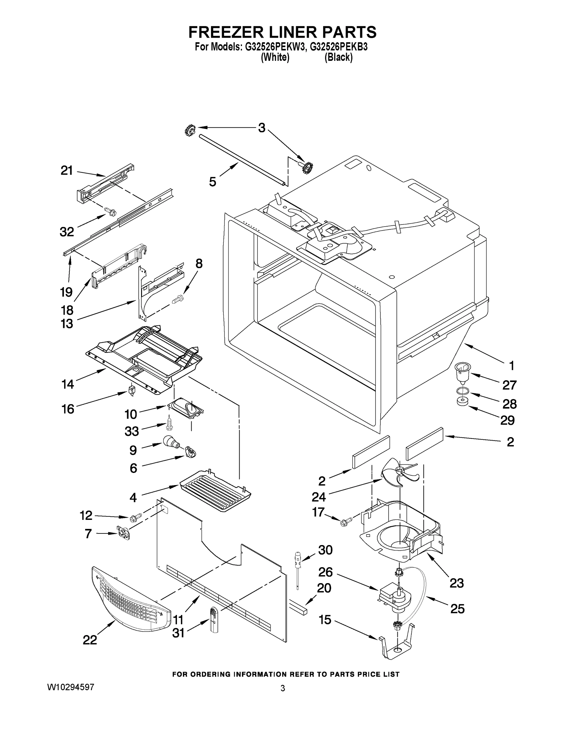 02 - FREEZER LINER PARTS