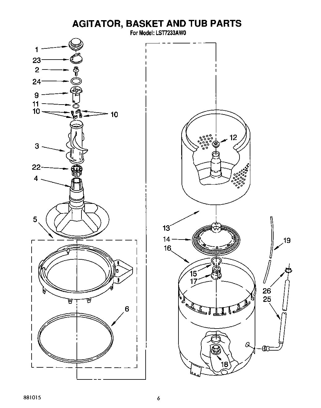05 - AGITATOR, BASKET AND TUB