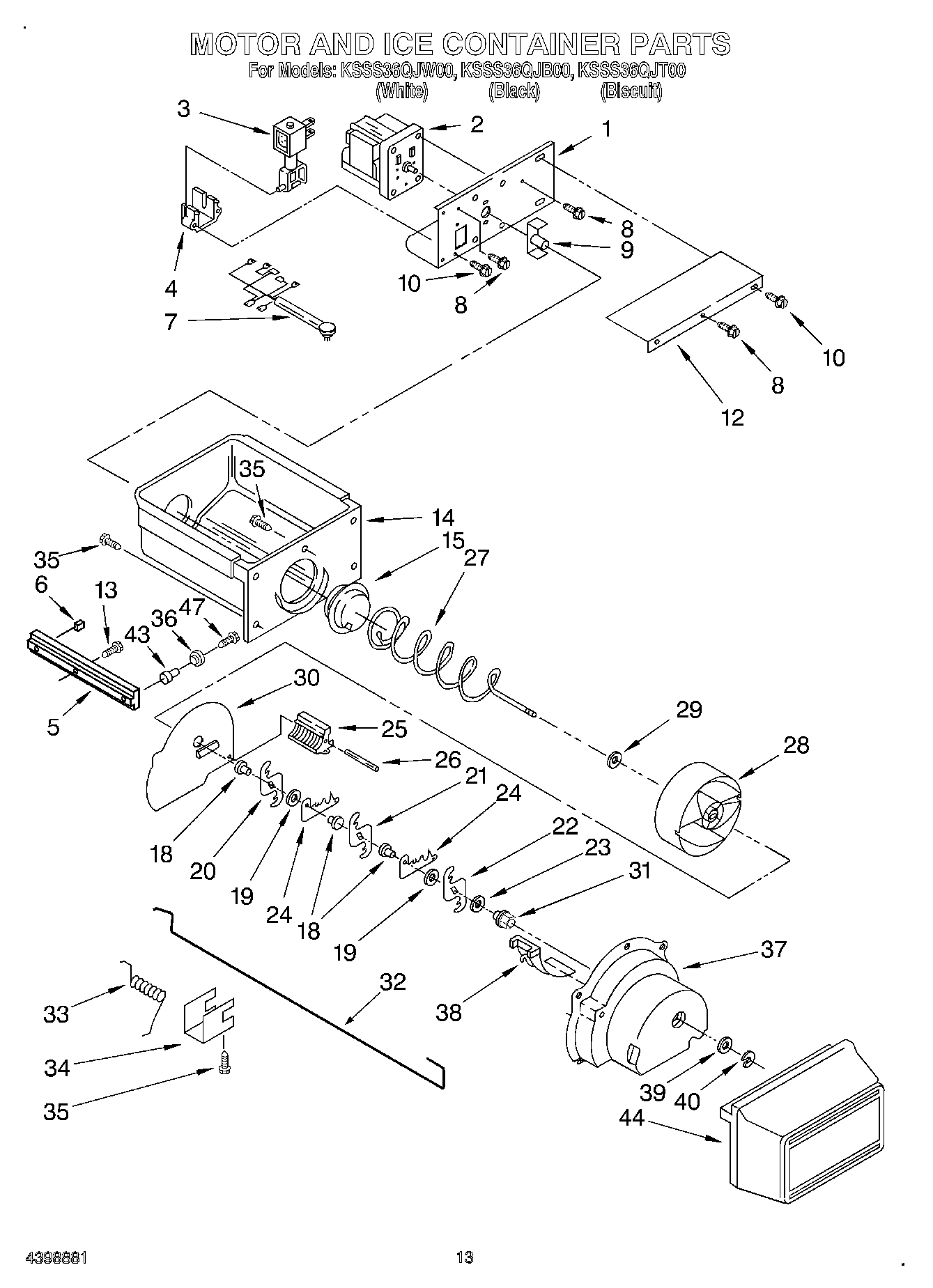 10 - MOTOR AND ICE CONTAINER