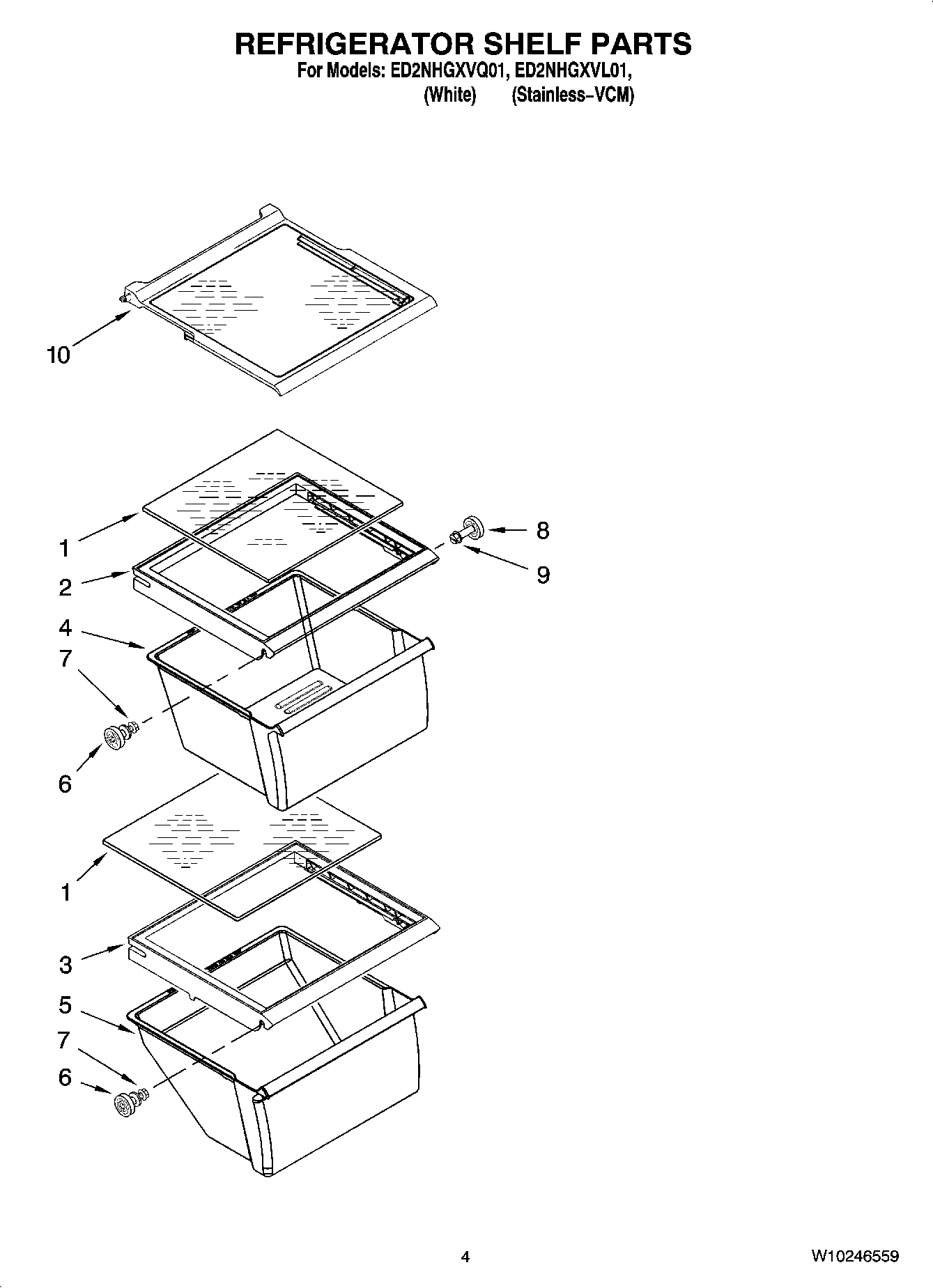 03 - REFRIGERATOR SHELF PARTS