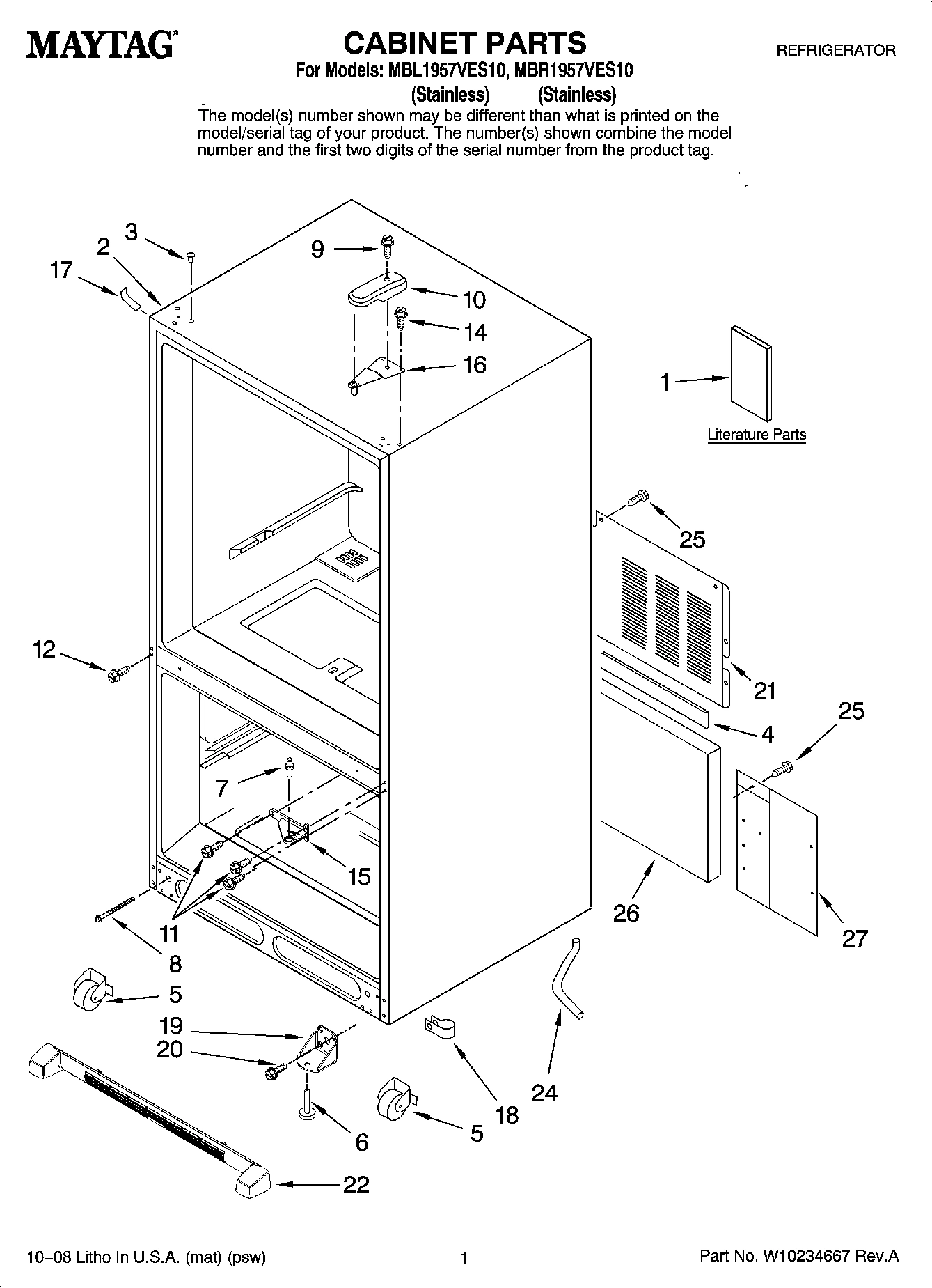 01 - CABINET PARTS
