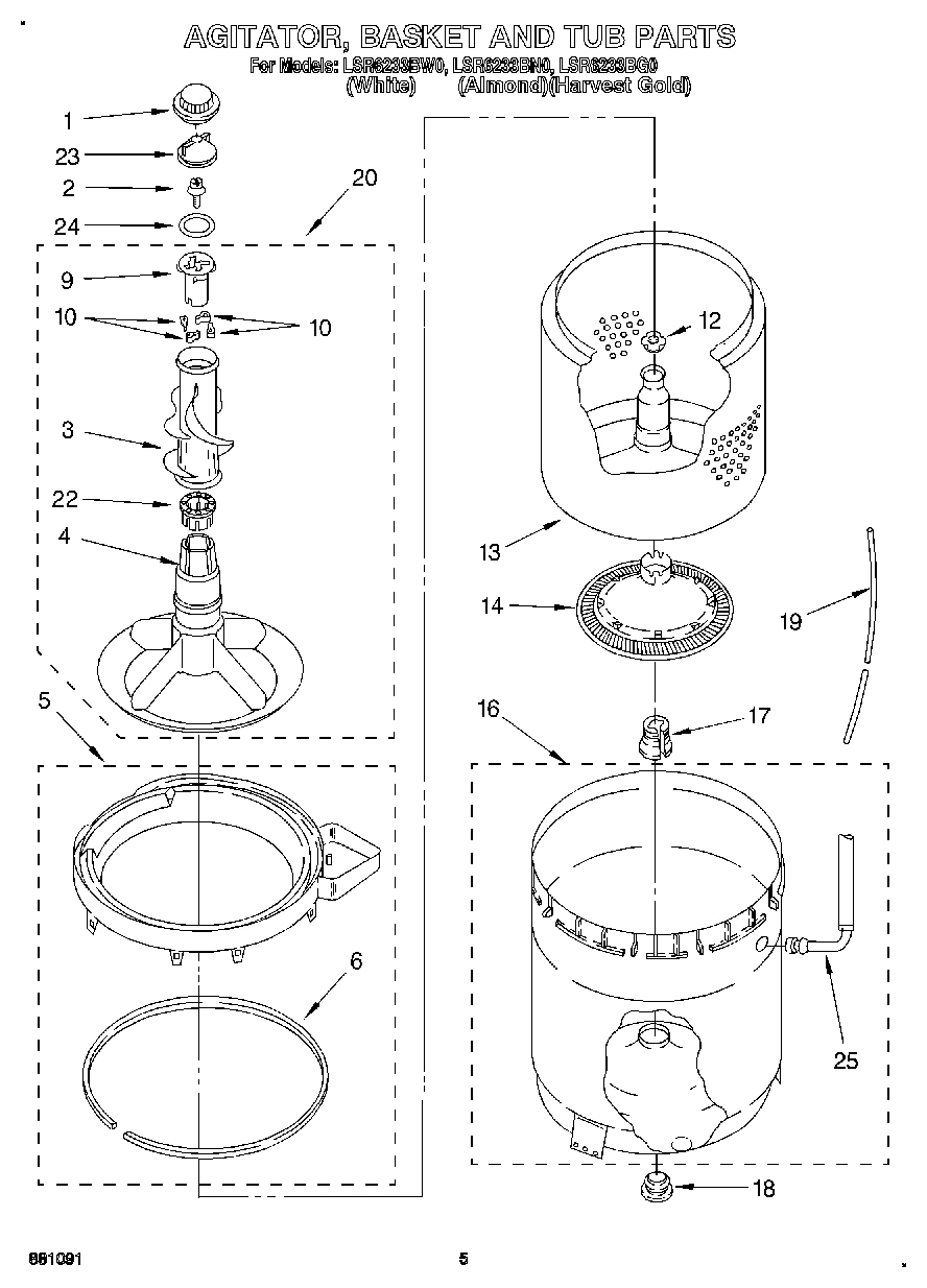 04 - AGITATOR, BASKET, AND TUB