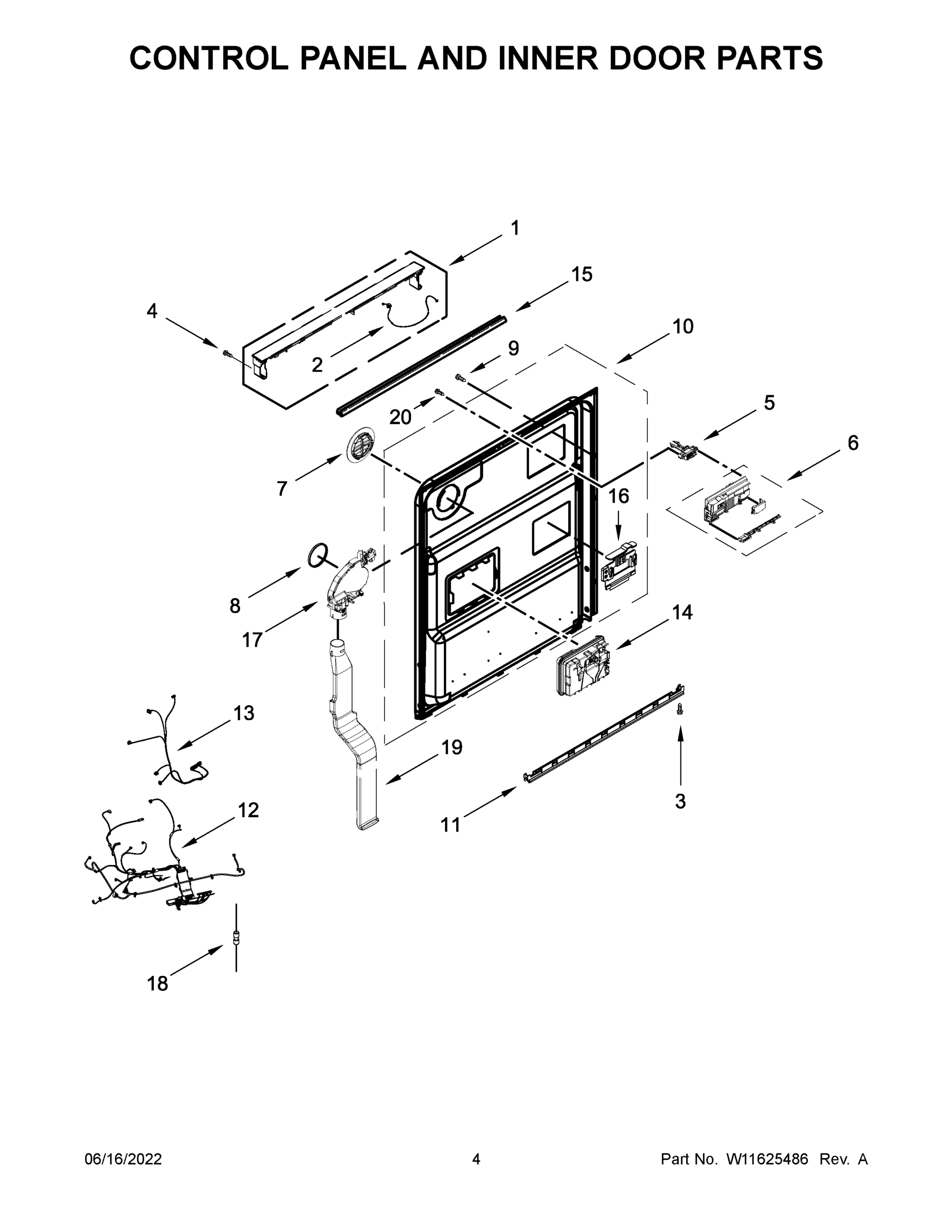 03 - CONTROL PANEL AND INNER DOOR PARTS