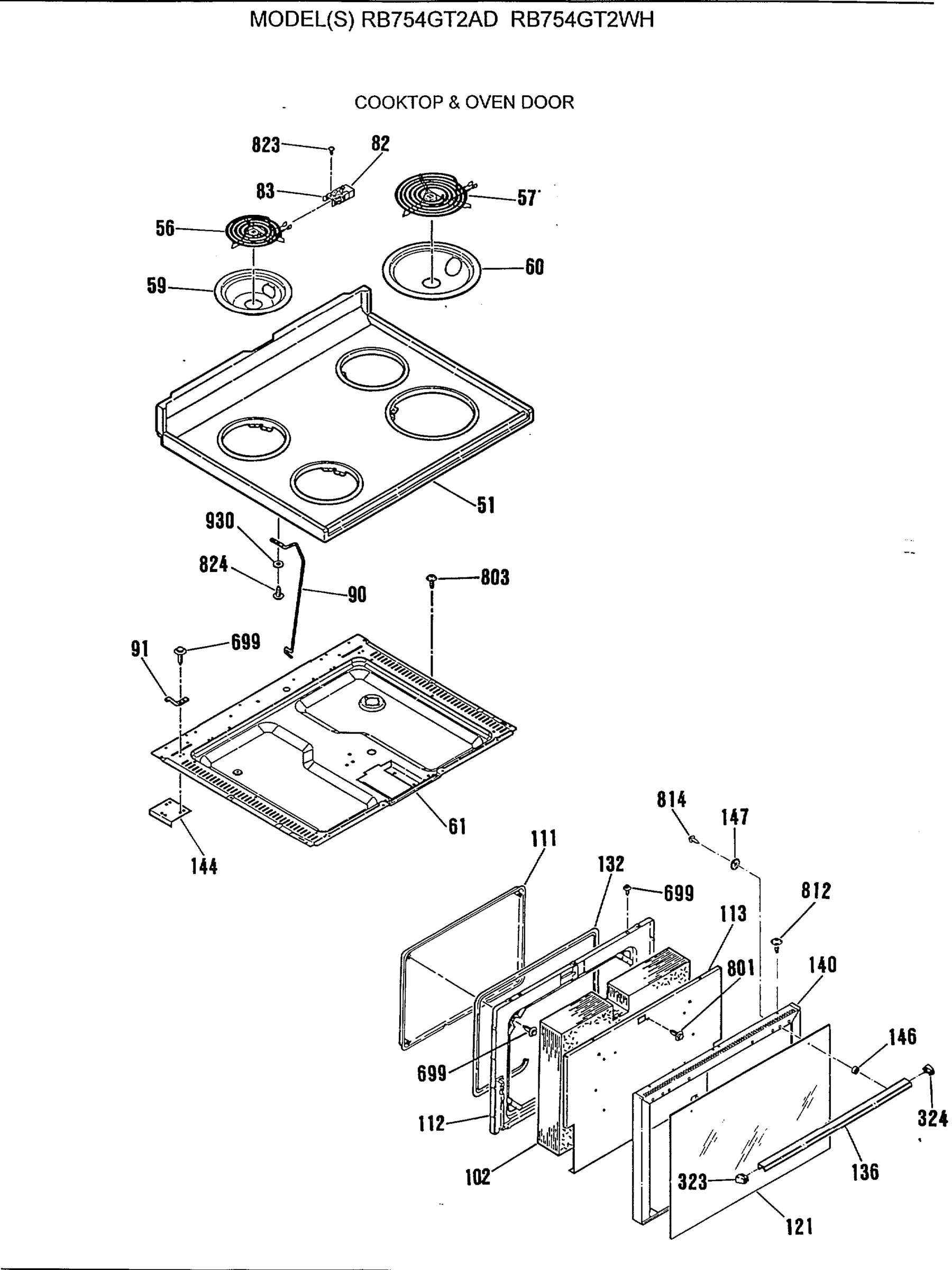 COOKTOP & OVEN DOOR
