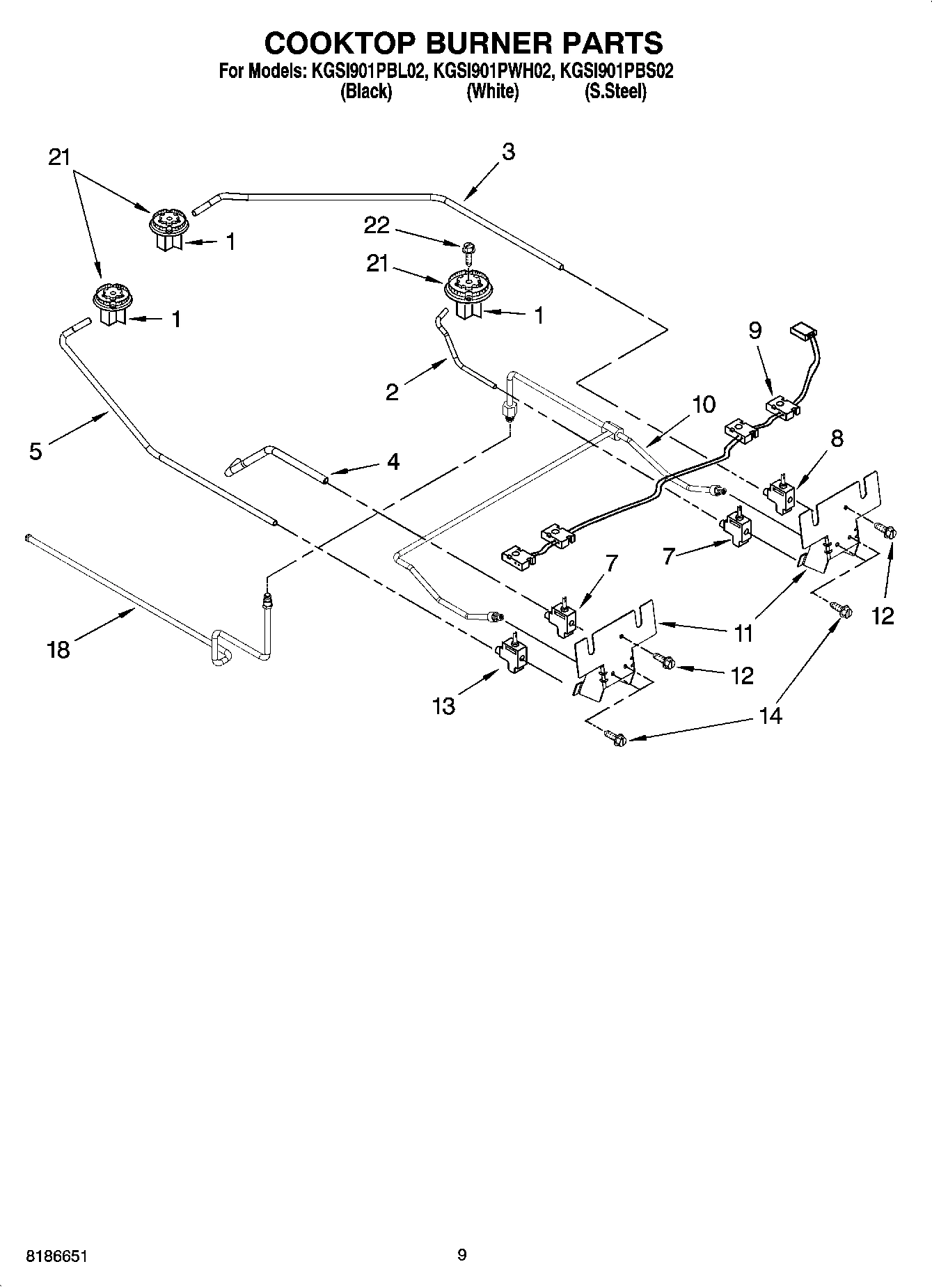 06 - COOKTOP BURNER PARTS