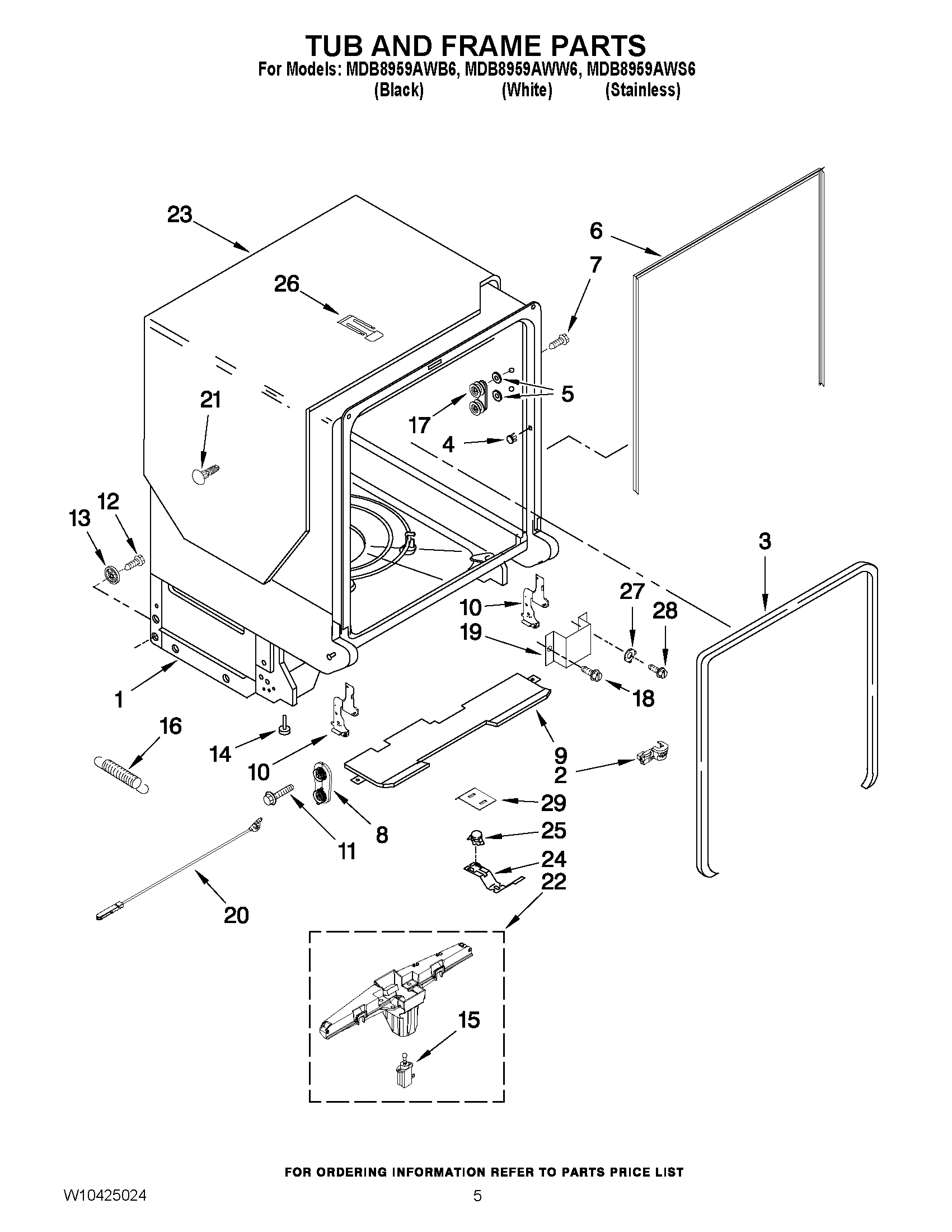 05 - TUB AND FRAME PARTS