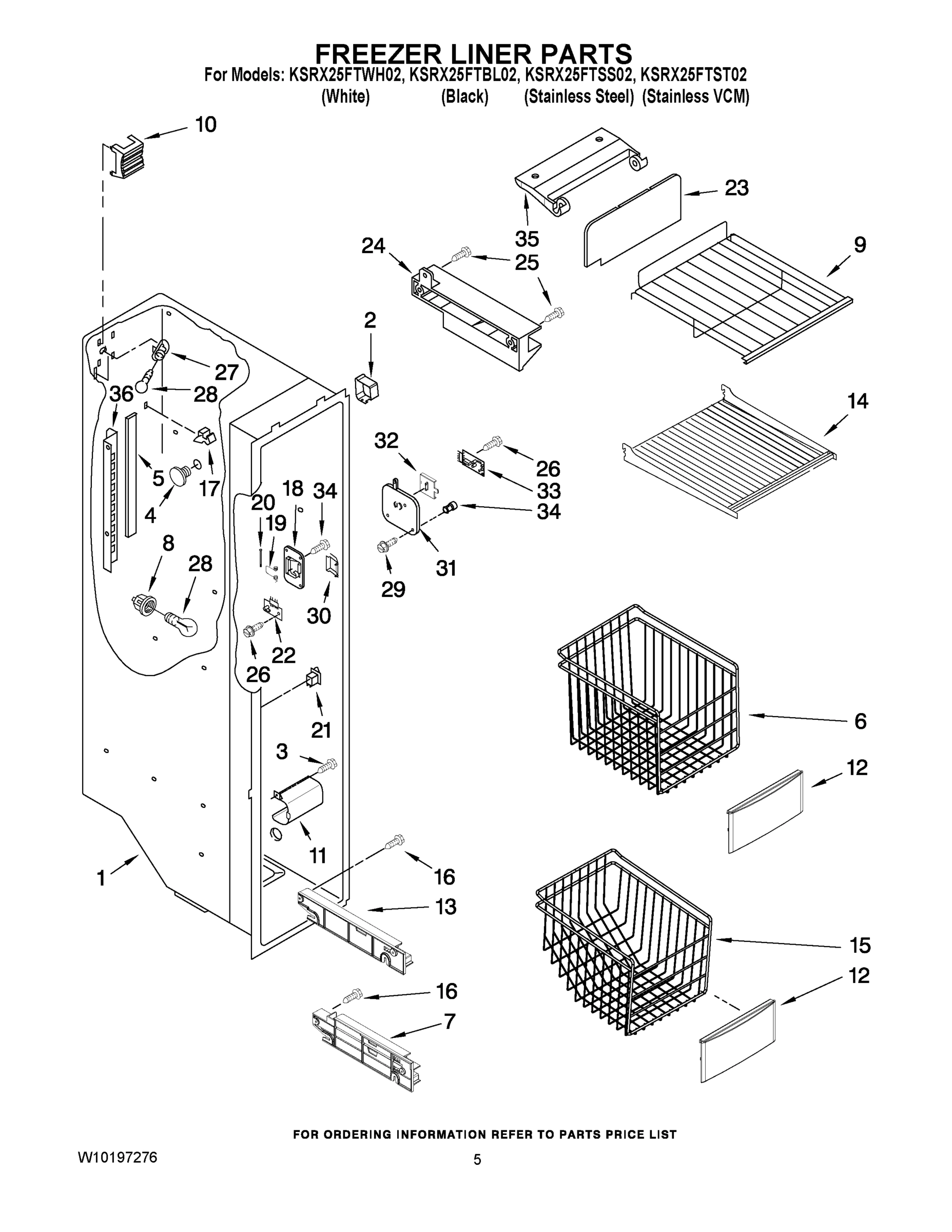 04 - FREEZER LINER PARTS