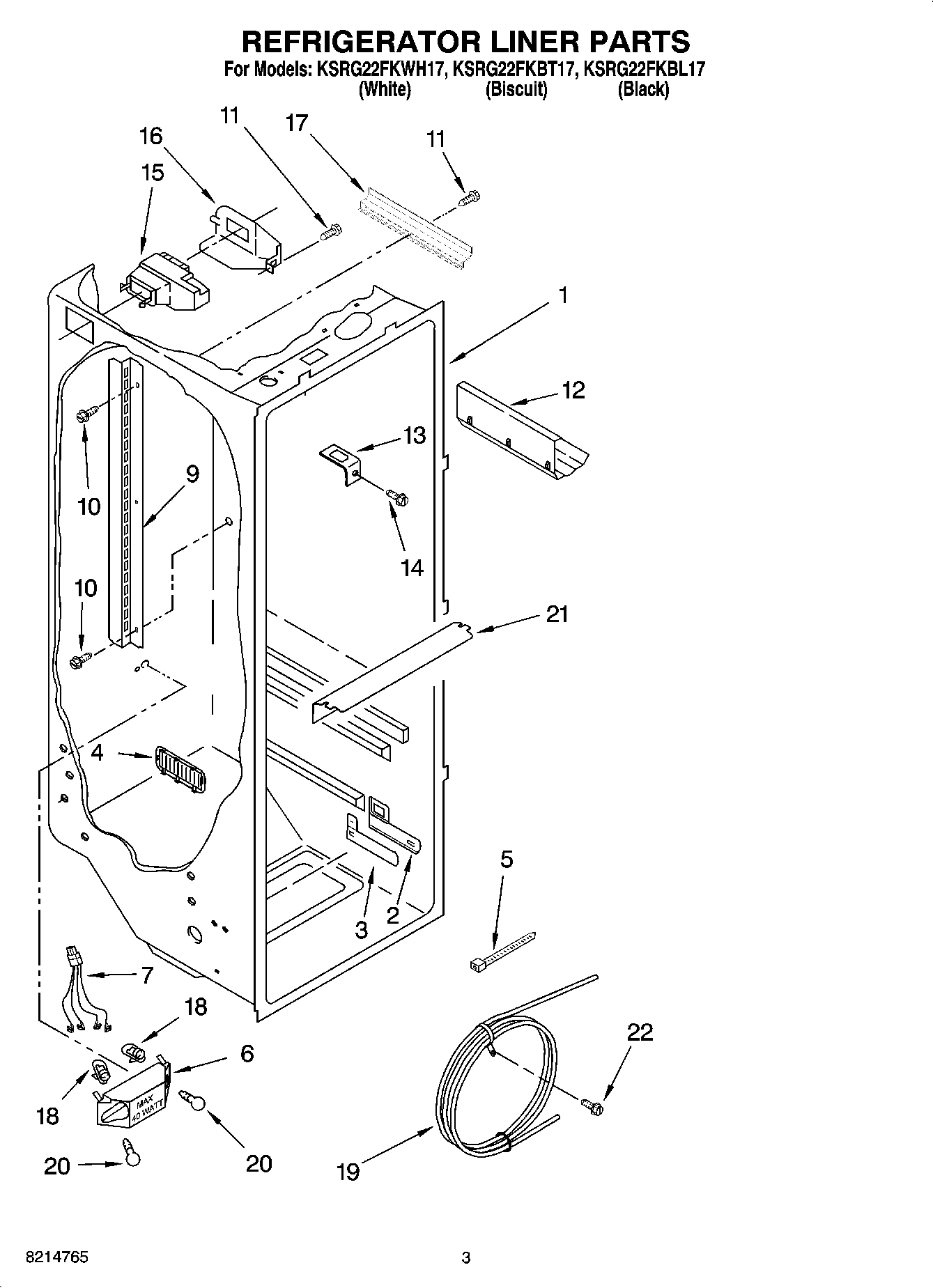 02 - REFRIGERATOR LINER PARTS