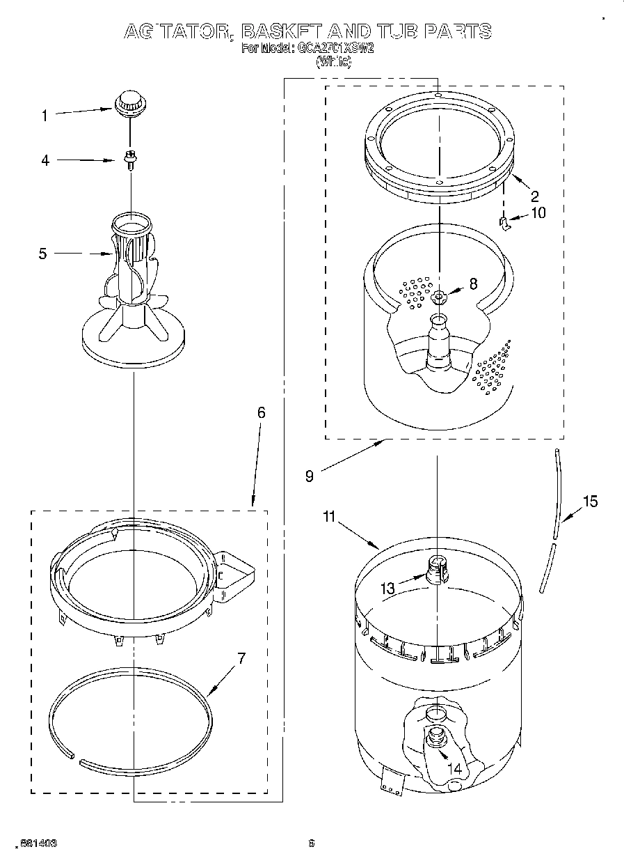 04 - AGITATOR, BASKET AND TUB