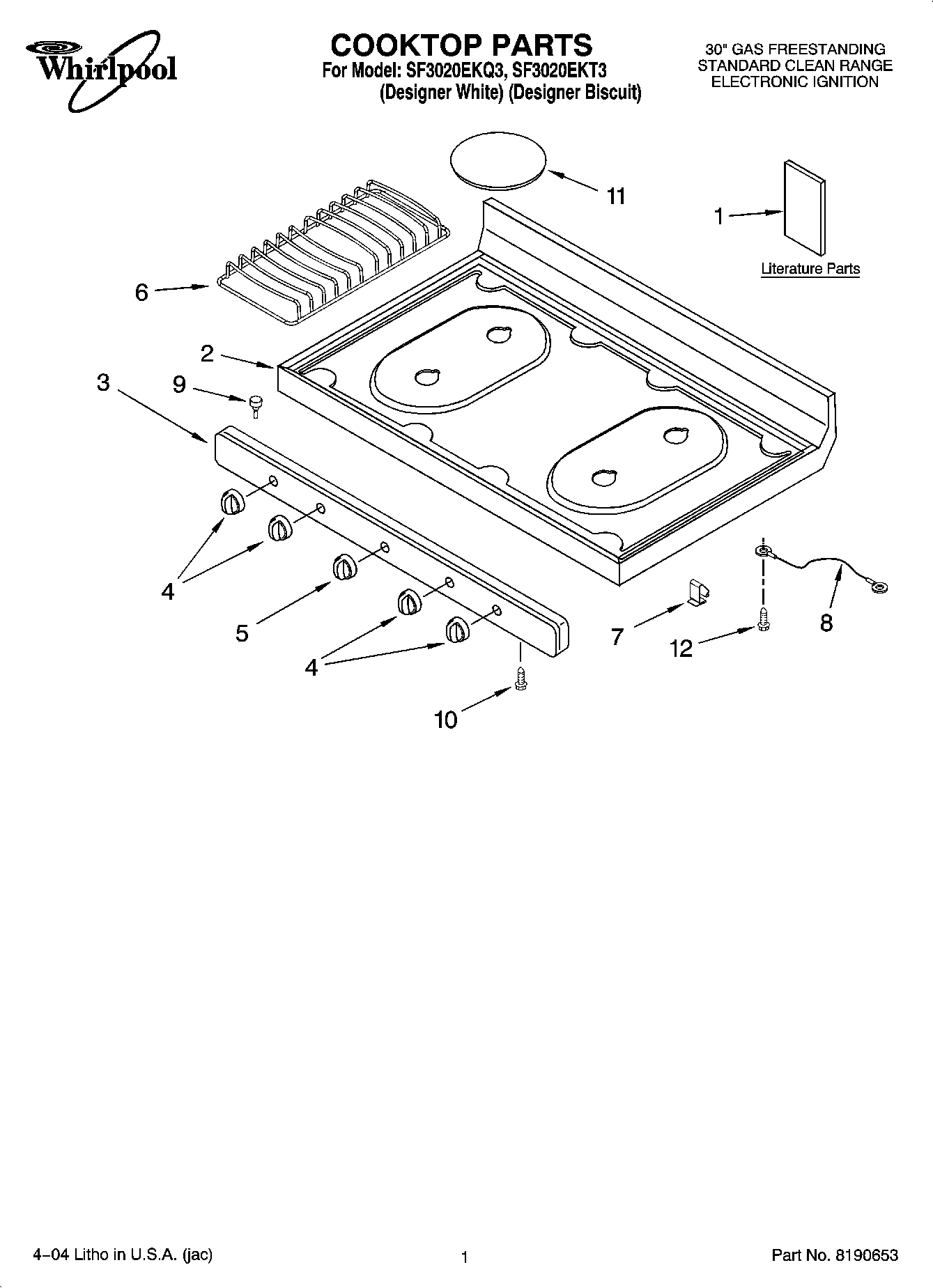 01 - COOKTOP PARTS