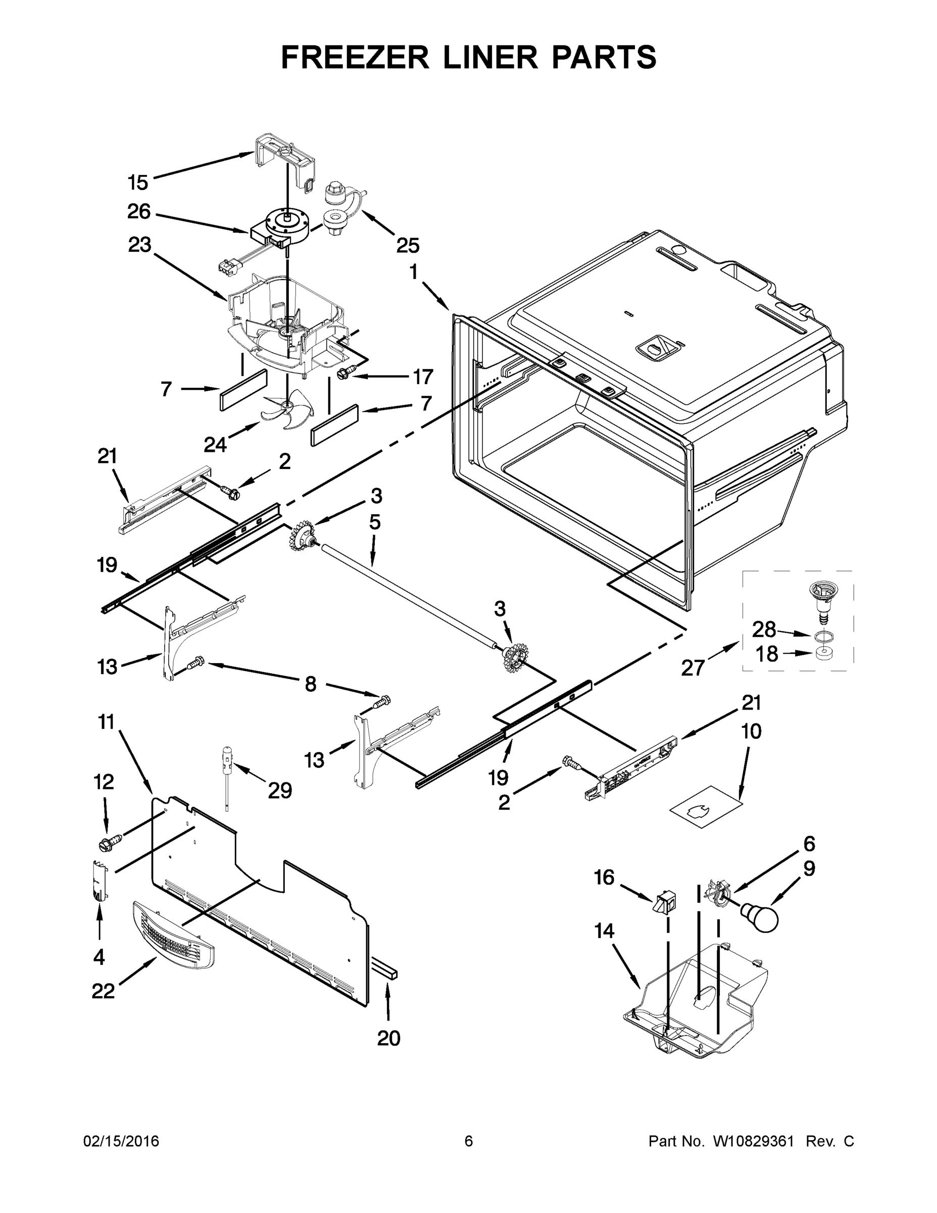 04 - FREEZER LINER PARTS
