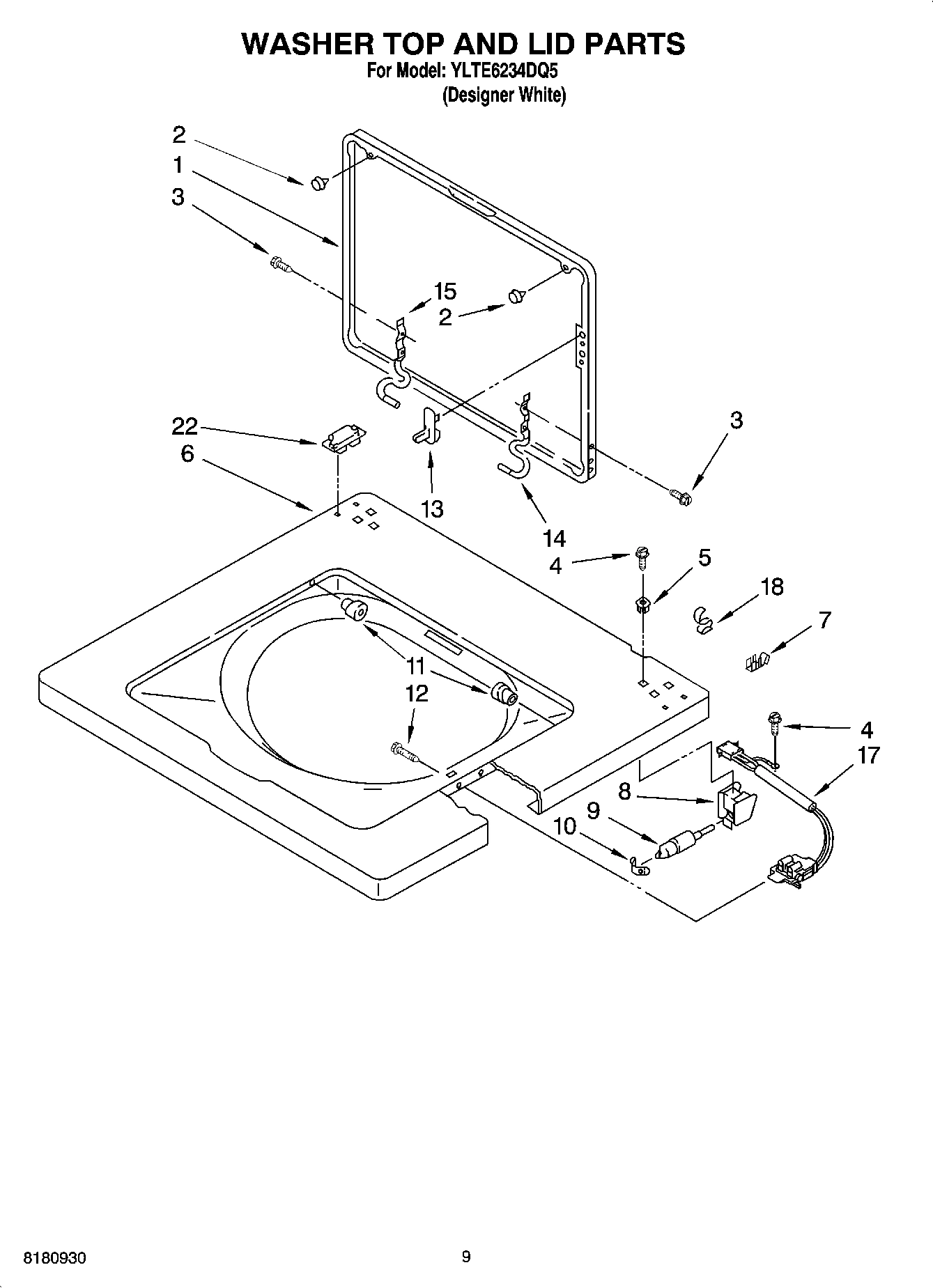 06 - WASHER TOP AND LID PARTS