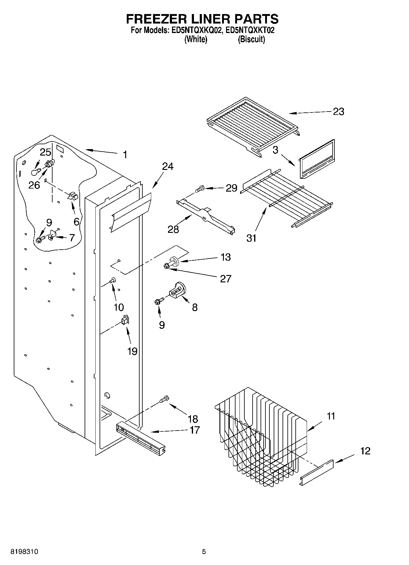 04 - FREEZER LINER PARTS