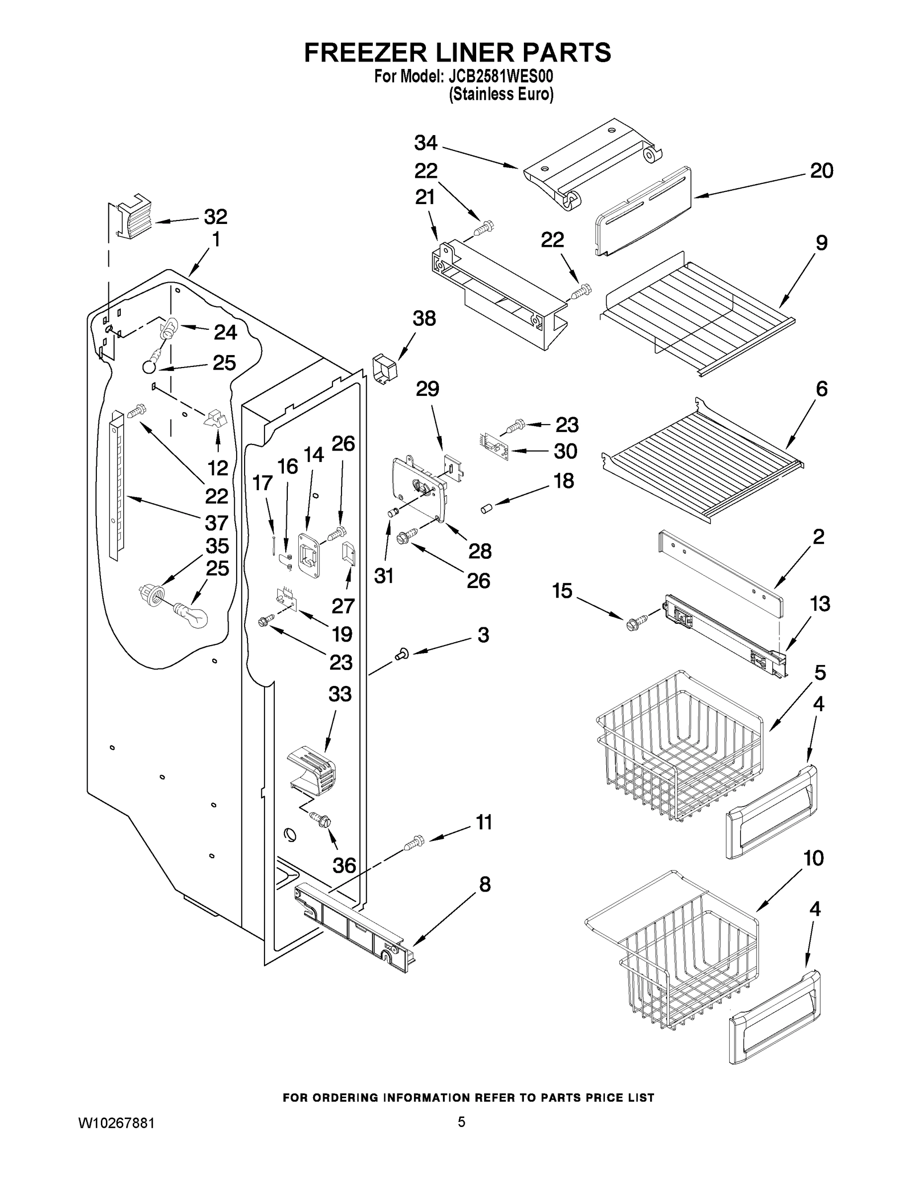 04 - FREEZER LINER PARTS