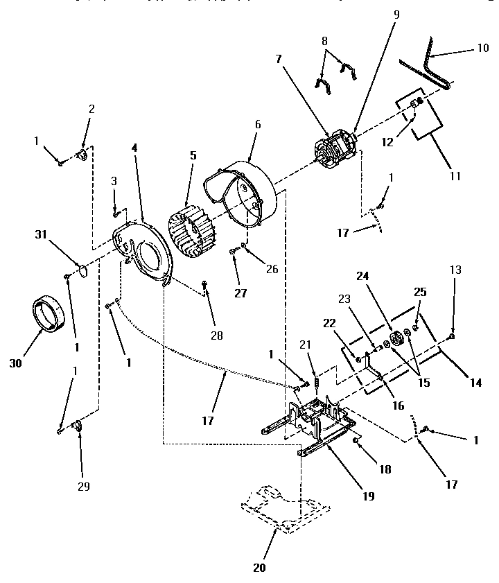 14 - MOTOR, EXHAUST FAN & BELT