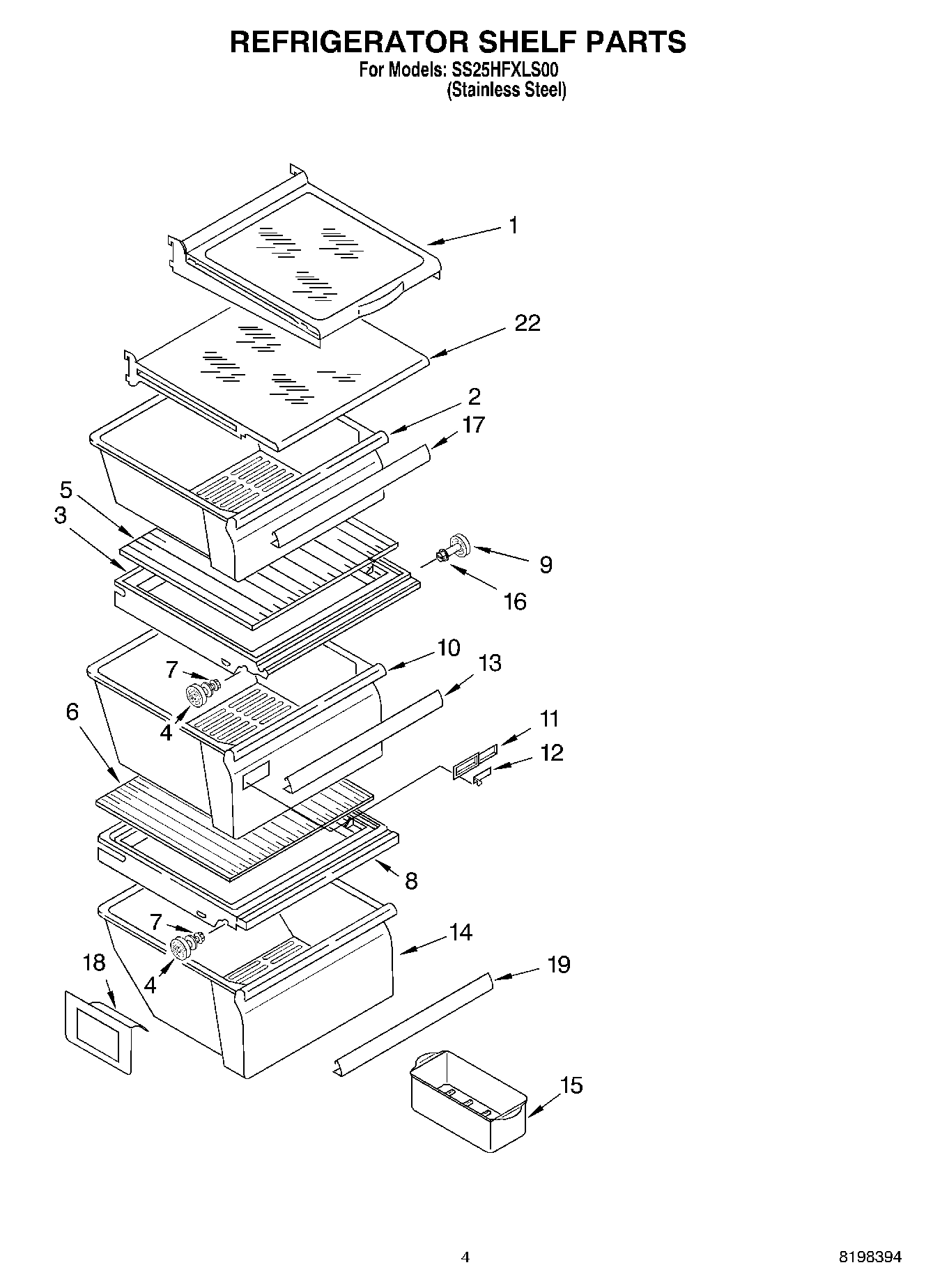 03 - REFRIGERATOR SHELF PARTS