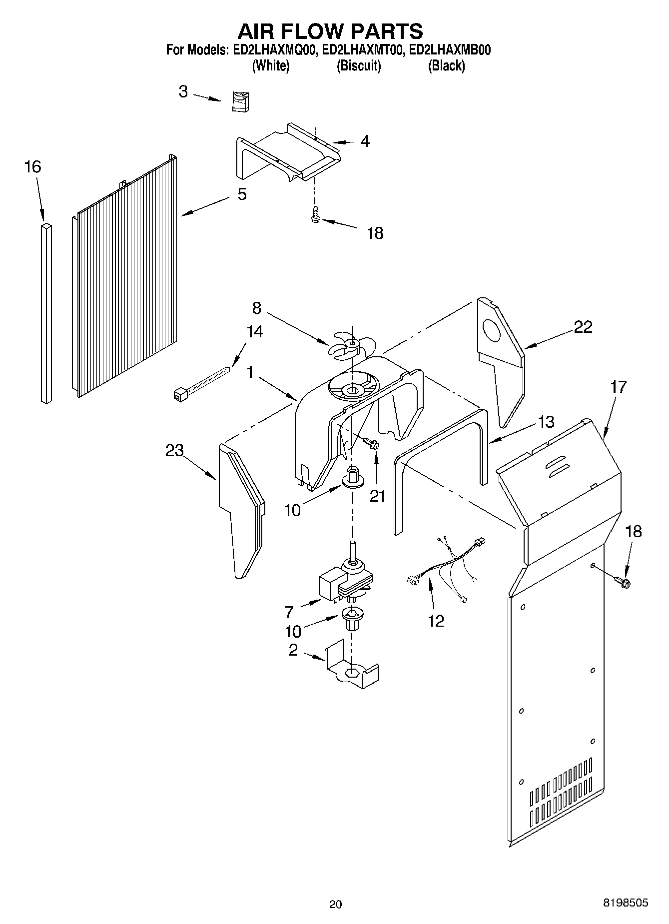 12 - AIR FLOW PARTS, PARTS NOT ILLUSTRATED