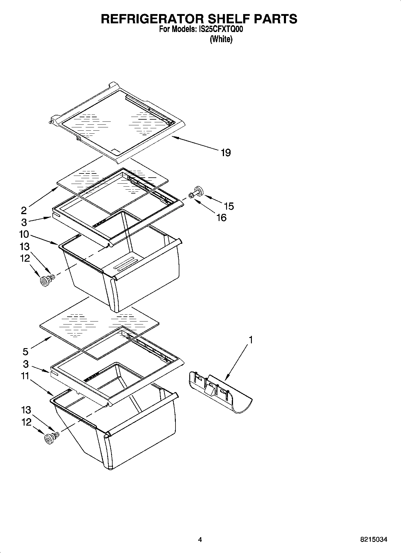 03 - REFRIGERATOR SHELF PARTS