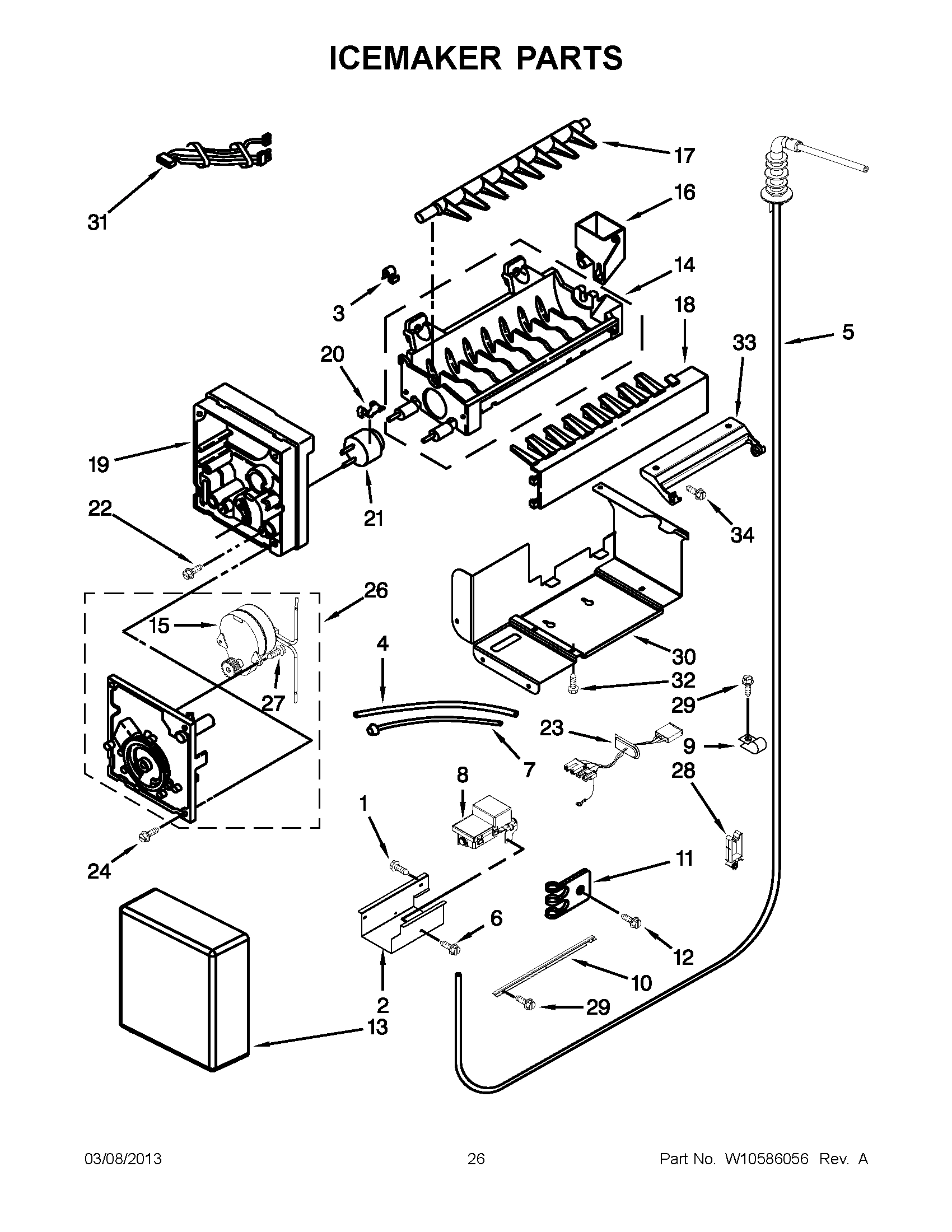 13 - ICEMAKER PARTS