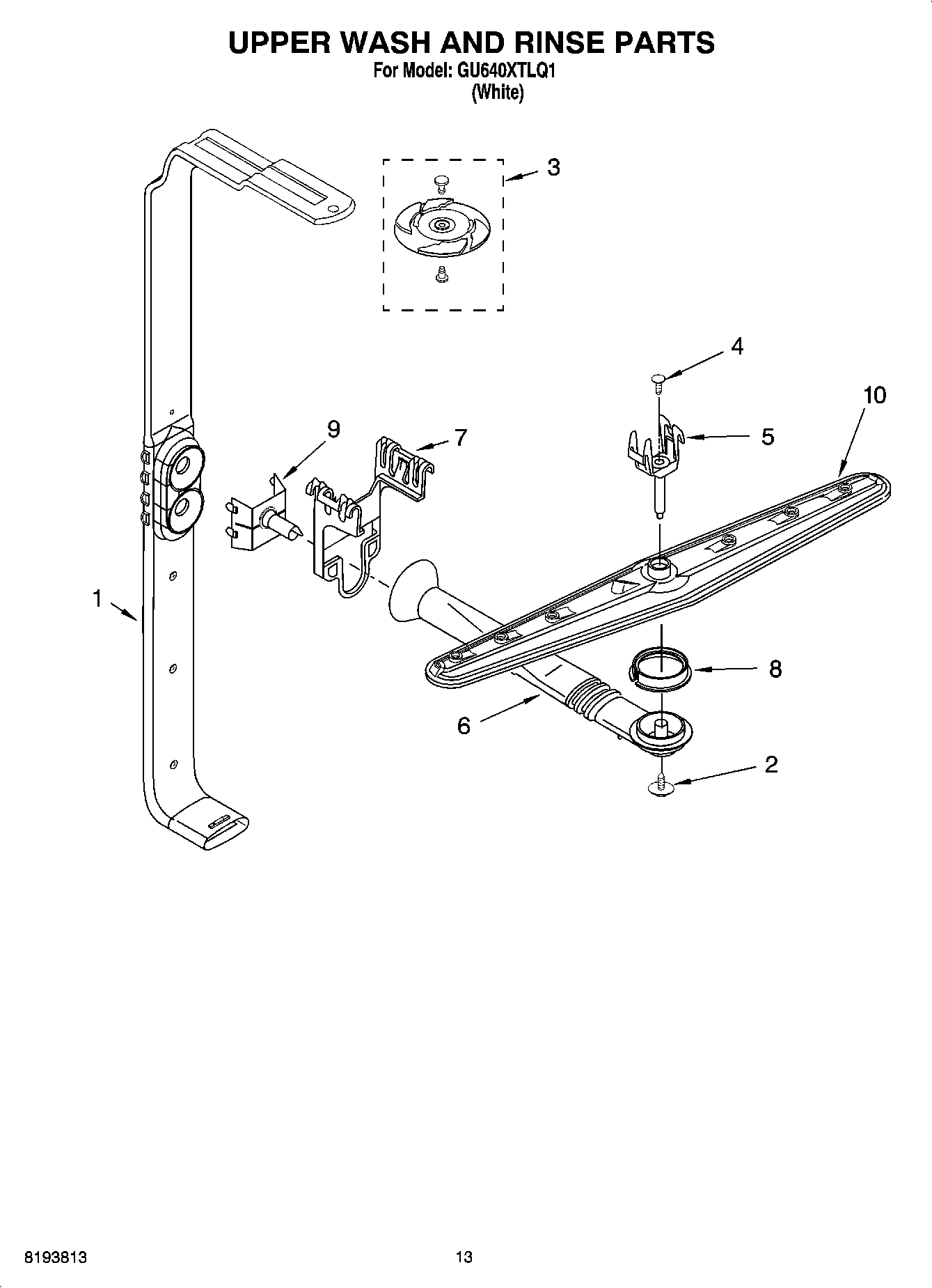 10 - UPPER WASH AND RINSE PARTS