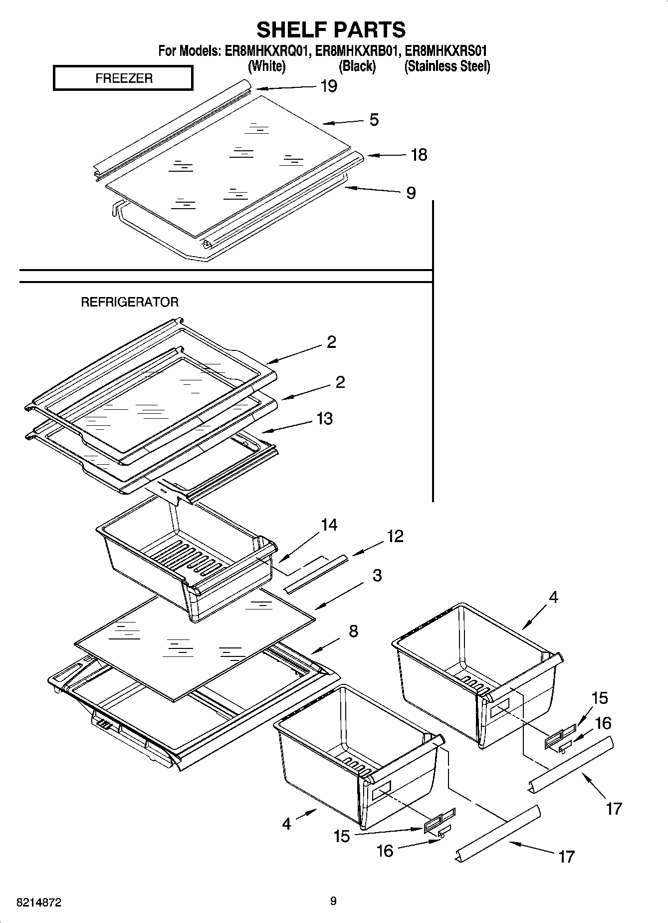 05 - SHELF PARTS, OPTIONAL PARTS (NOT INCLUDED)