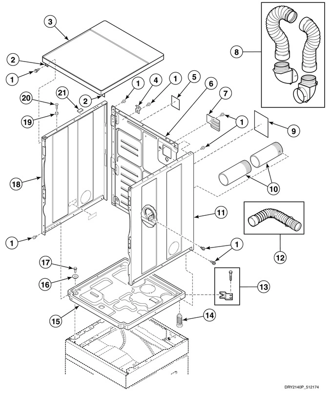 Cabinet, Exhaust Duct And Base - Stacked Dryers