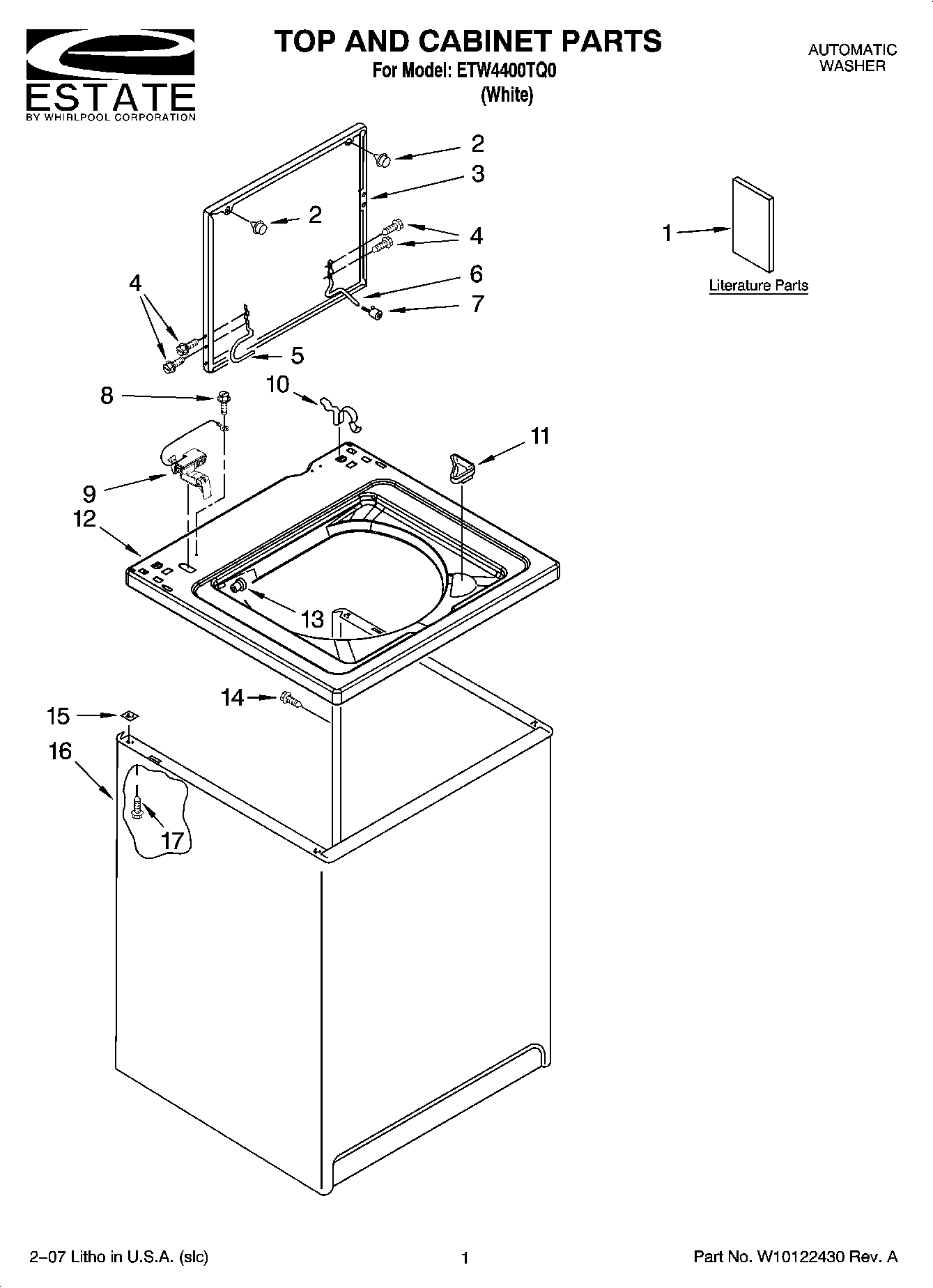 01 - TOP AND CABINET PARTS