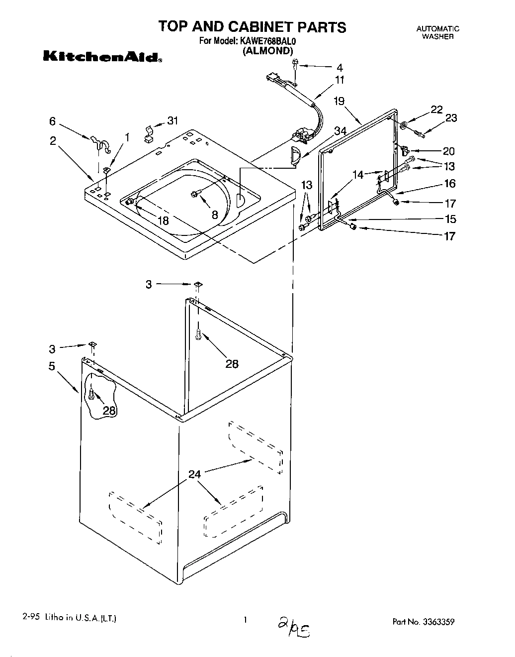 01 - TOP AND CABINET, LIT/OPTIONAL