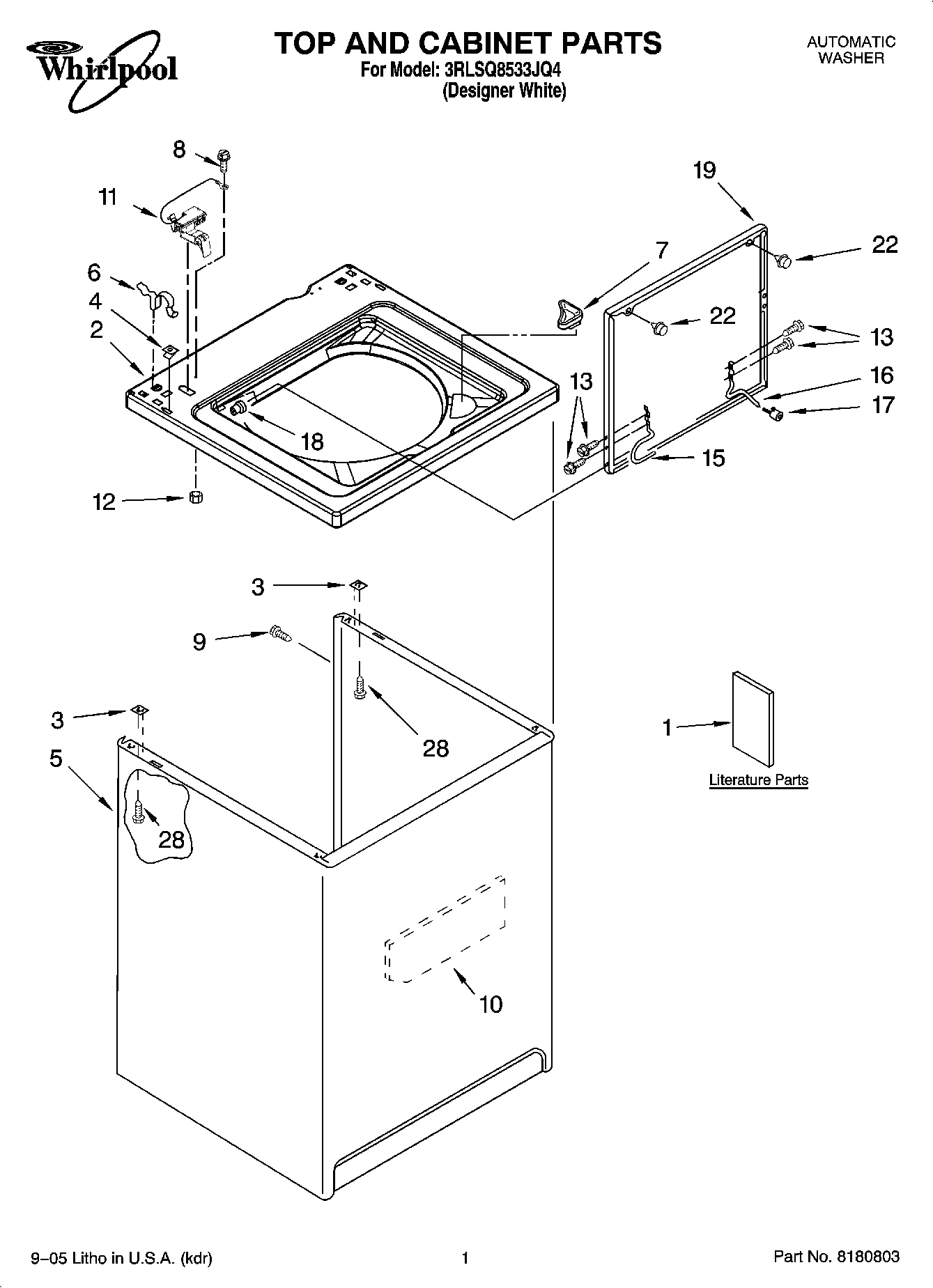 01 - TOP AND CABINET PARTS