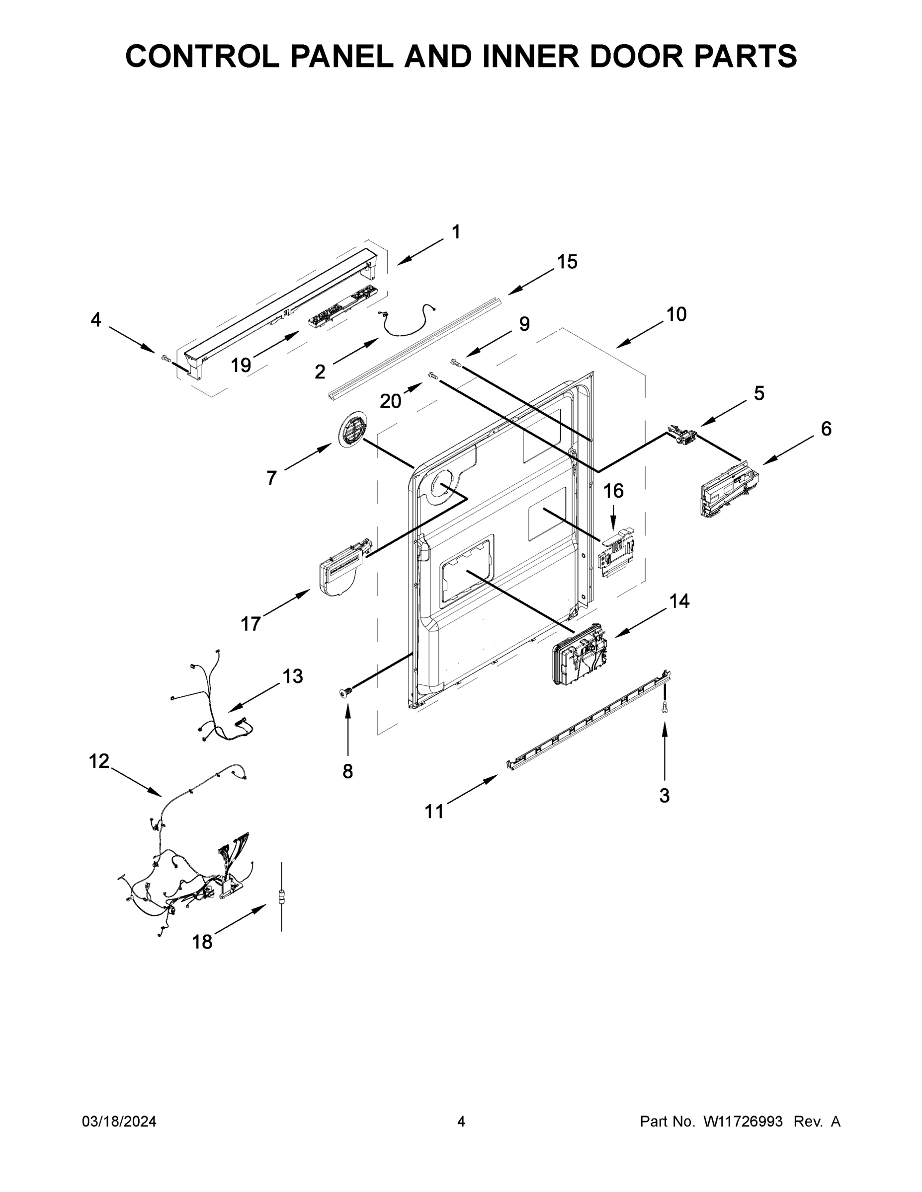 03 - CONTROL PANEL AND INNER DOOR PARTS