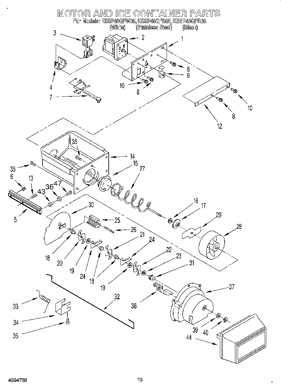 10 - MOTOR AND ICE CONTAINER