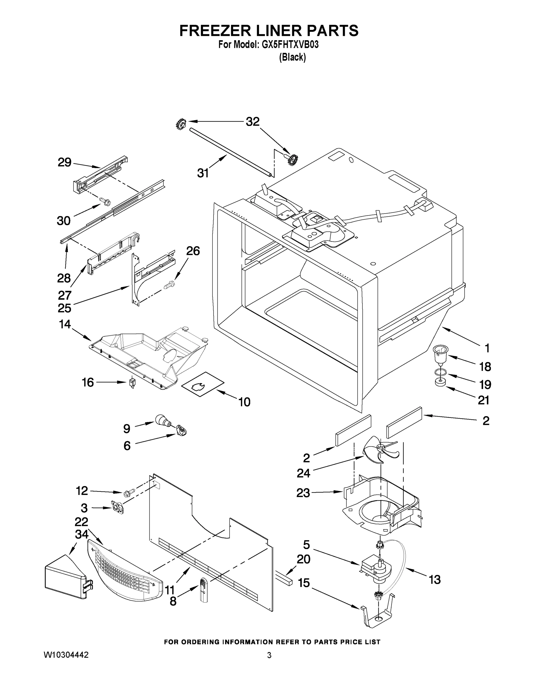 02 - FREEZER LINER PARTS