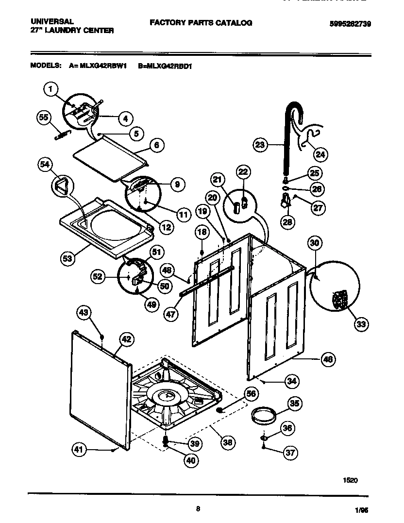 05 - WASHER-CABINET, TOP PANEL, BASE