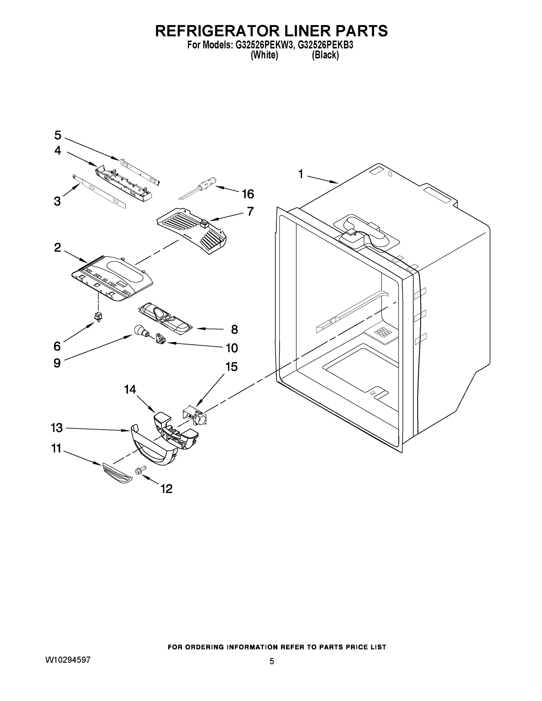 03 - REFRIGERATOR LINER PARTS