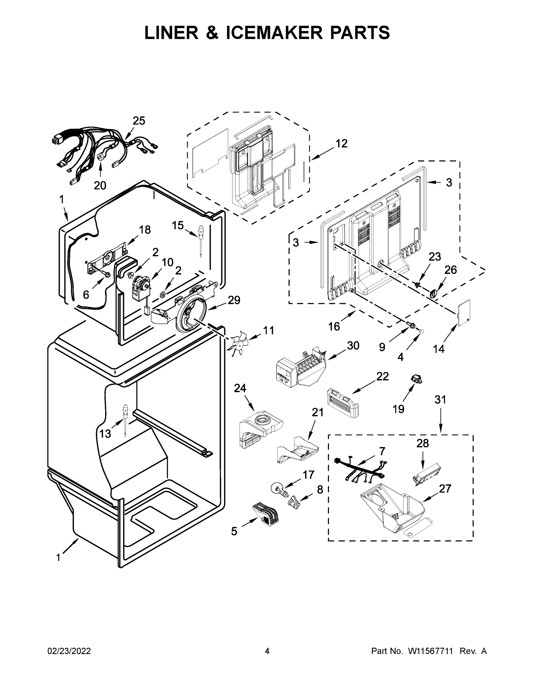 03 - LINER & ICEMAKER PARTS