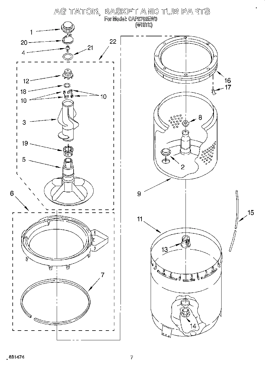 05 - AGITATOR, BASKET AND TUB