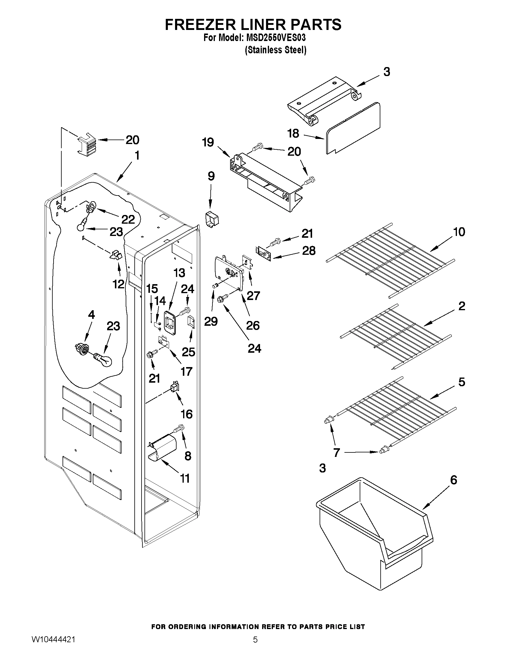 04 - FREEZER LINER PARTS