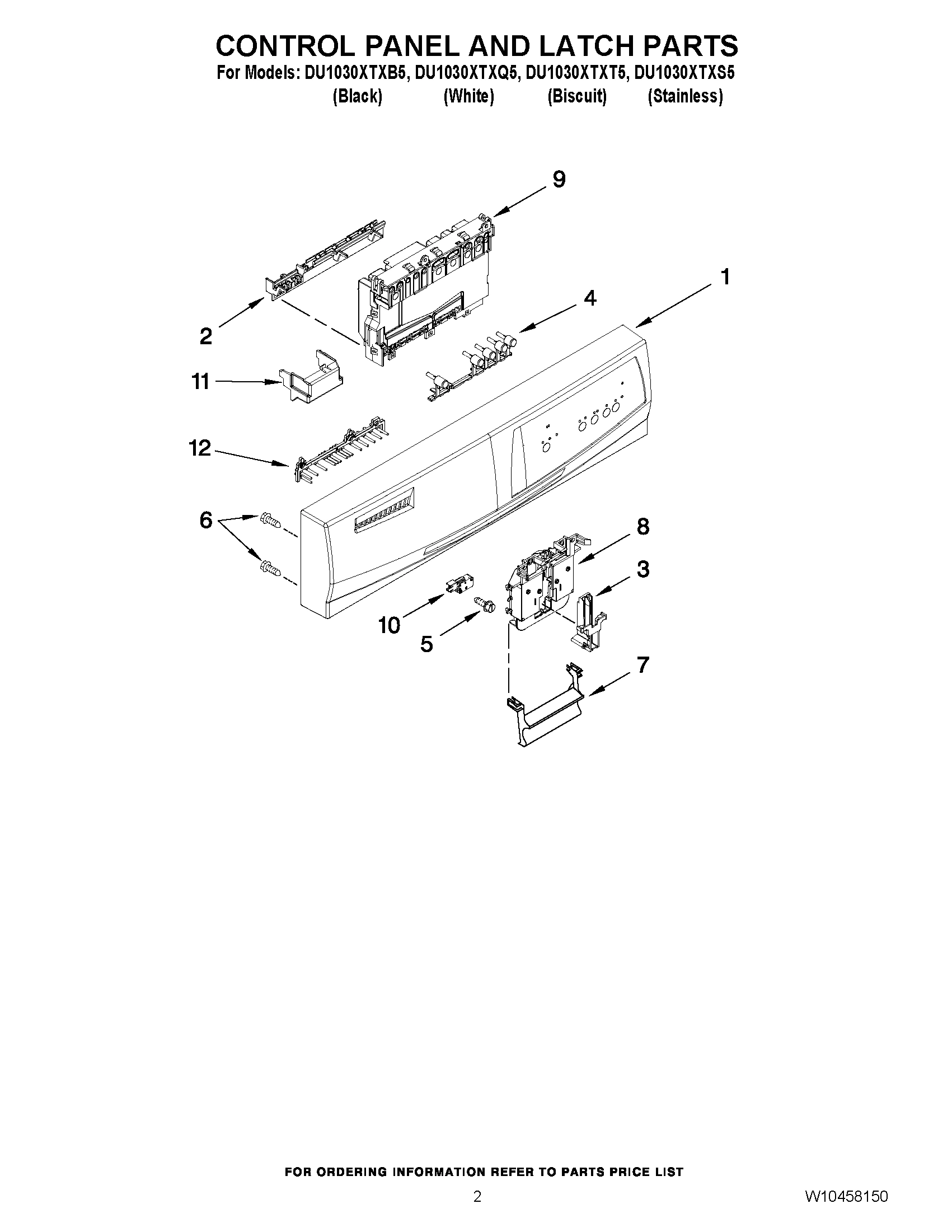 02 - CONTROL PANEL AND LATCH PARTS