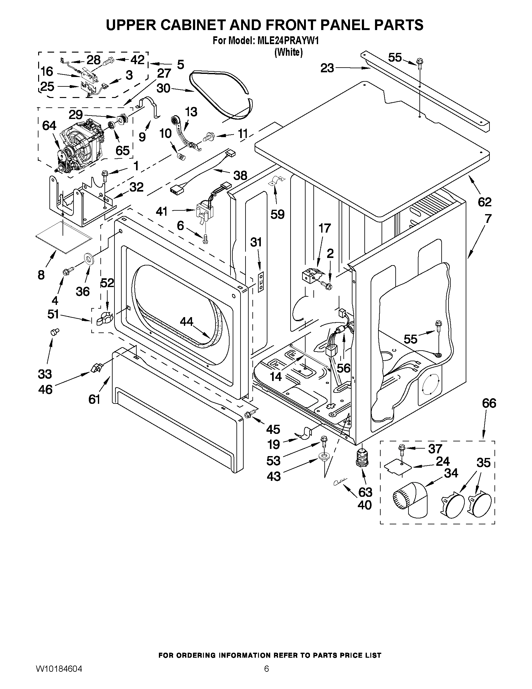 03 - UPPER CABINET AND FRONT PANEL PARTS