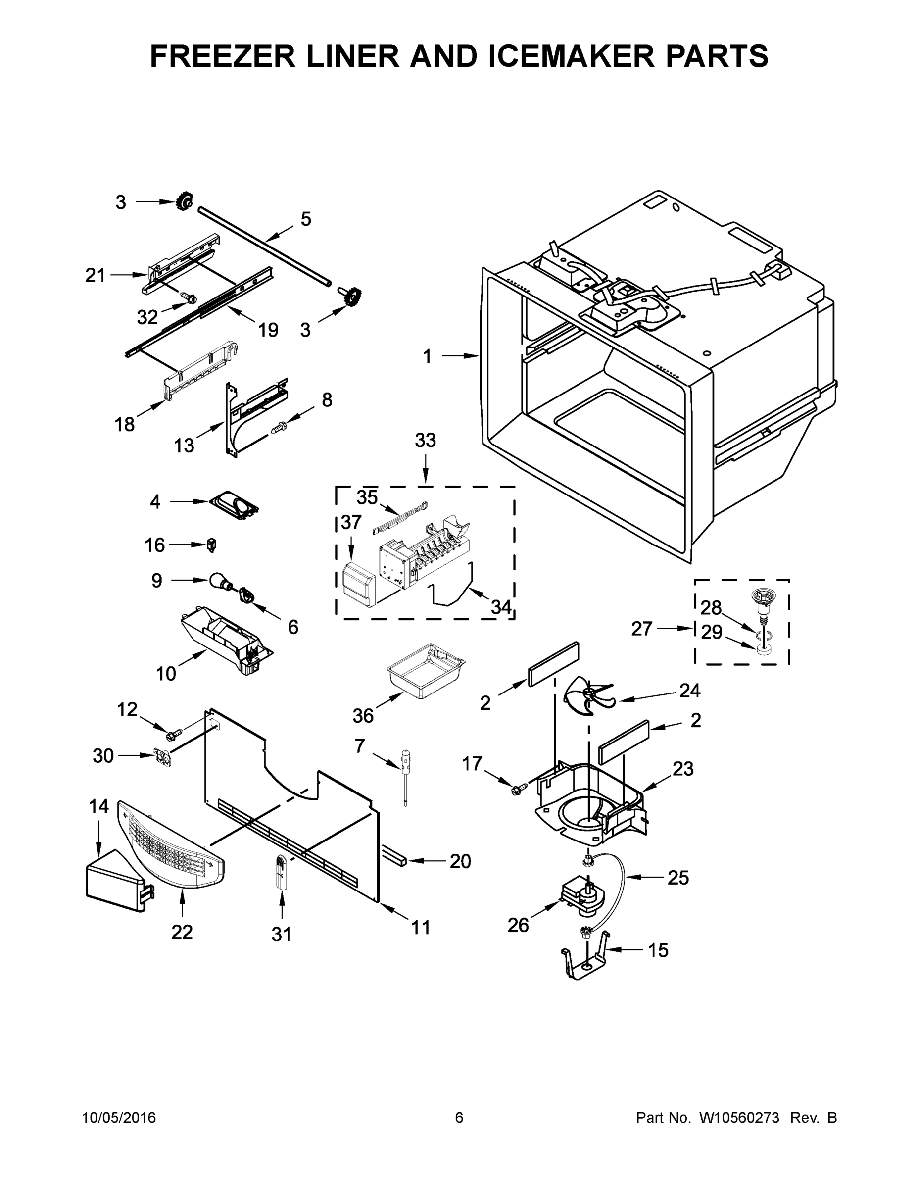 04 - FREEZER LINER AND ICEMAKER PARTS