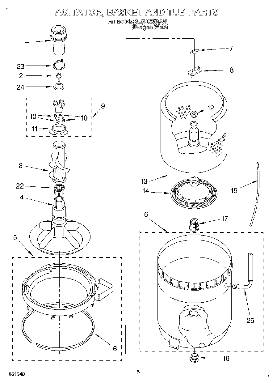 03 - AGITATOR, BASKET AND TUB