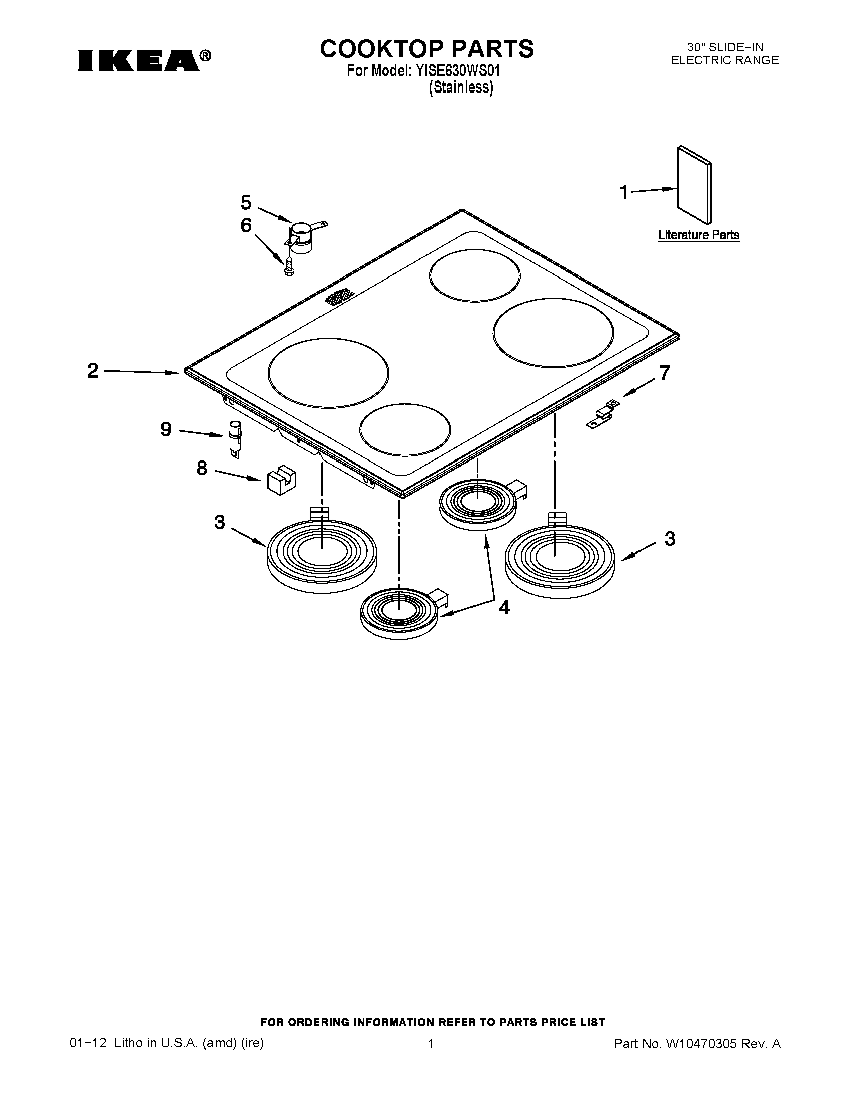 01 - COOKTOP PARTS