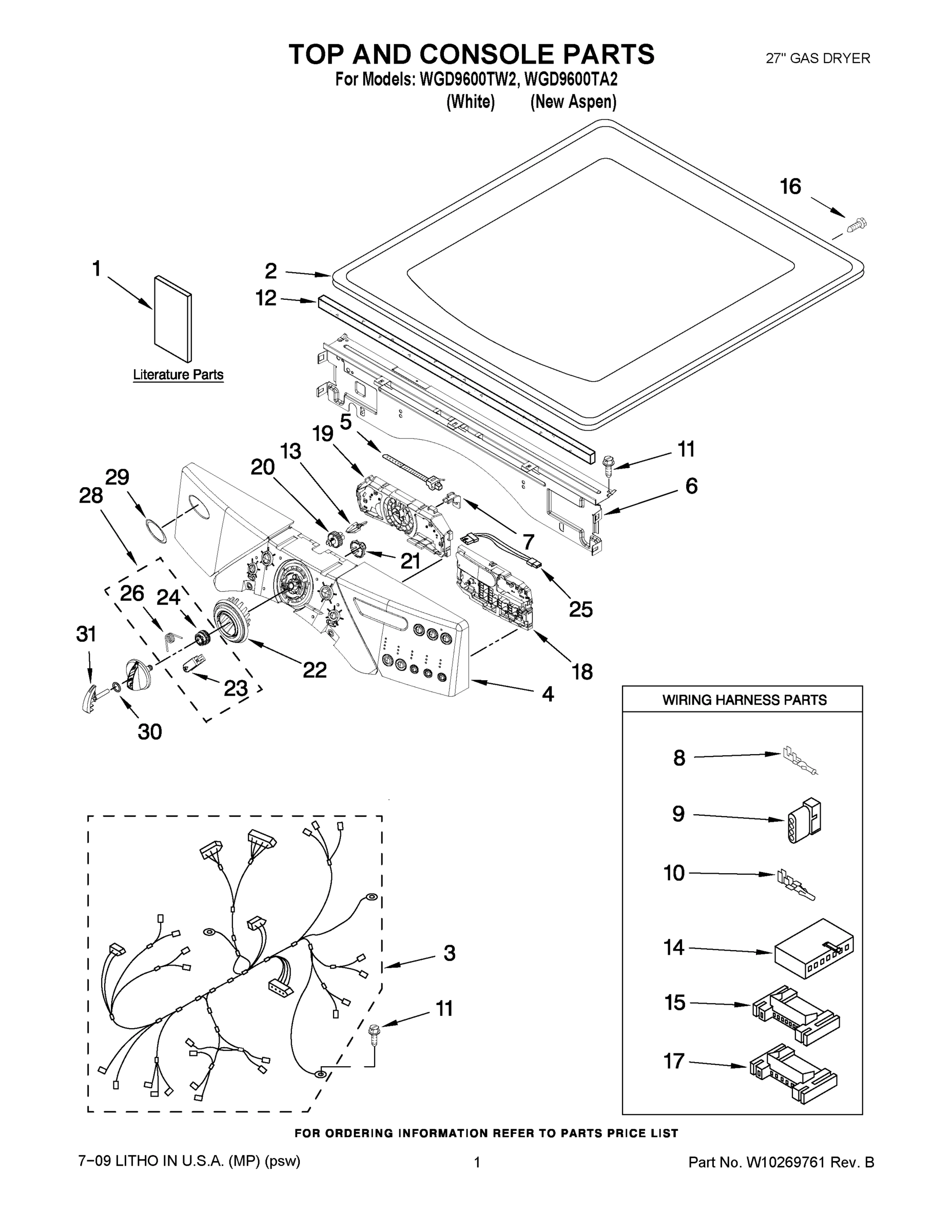 01 - TOP AND CONSOLE PARTS