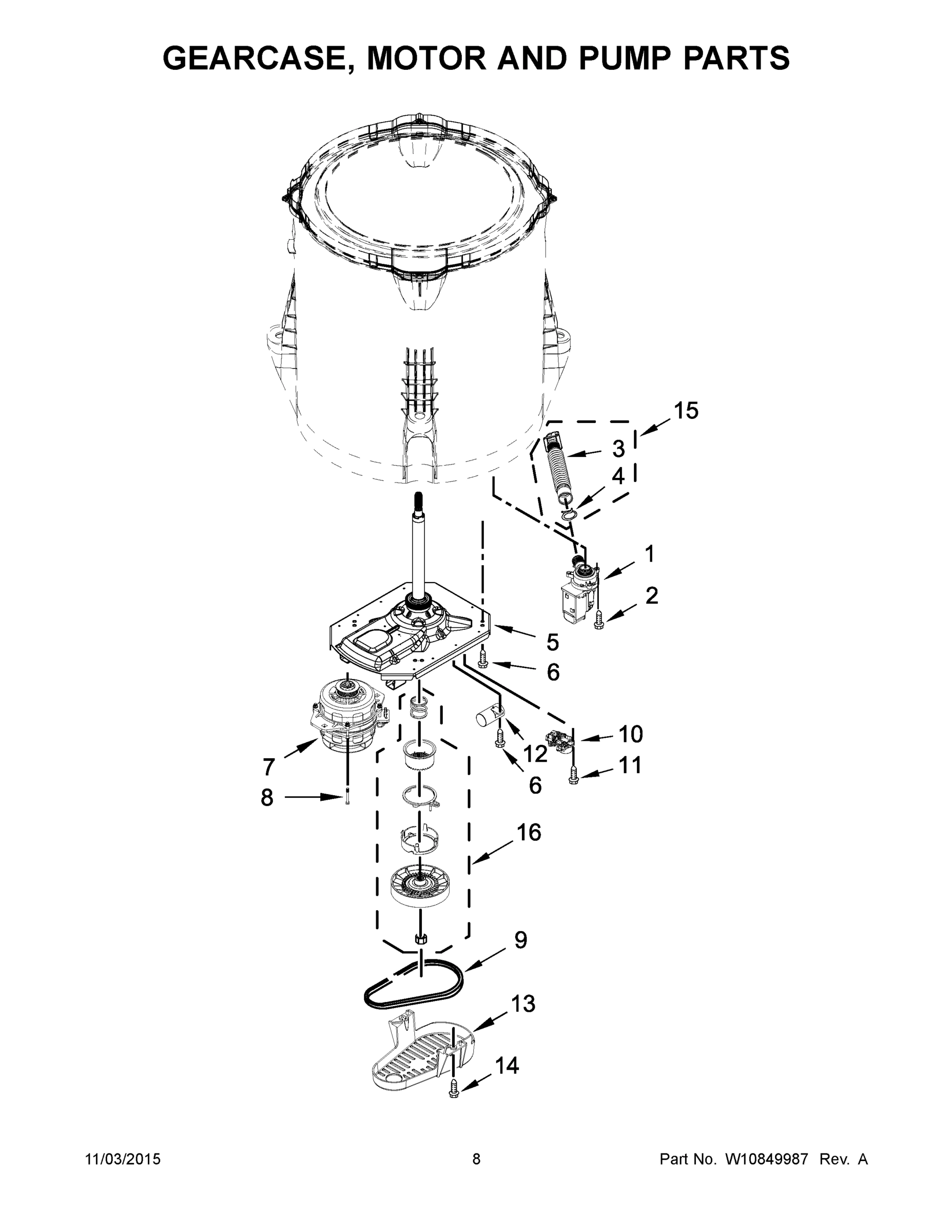 05 - GEARCASE, MOTOR AND PUMP PARTS