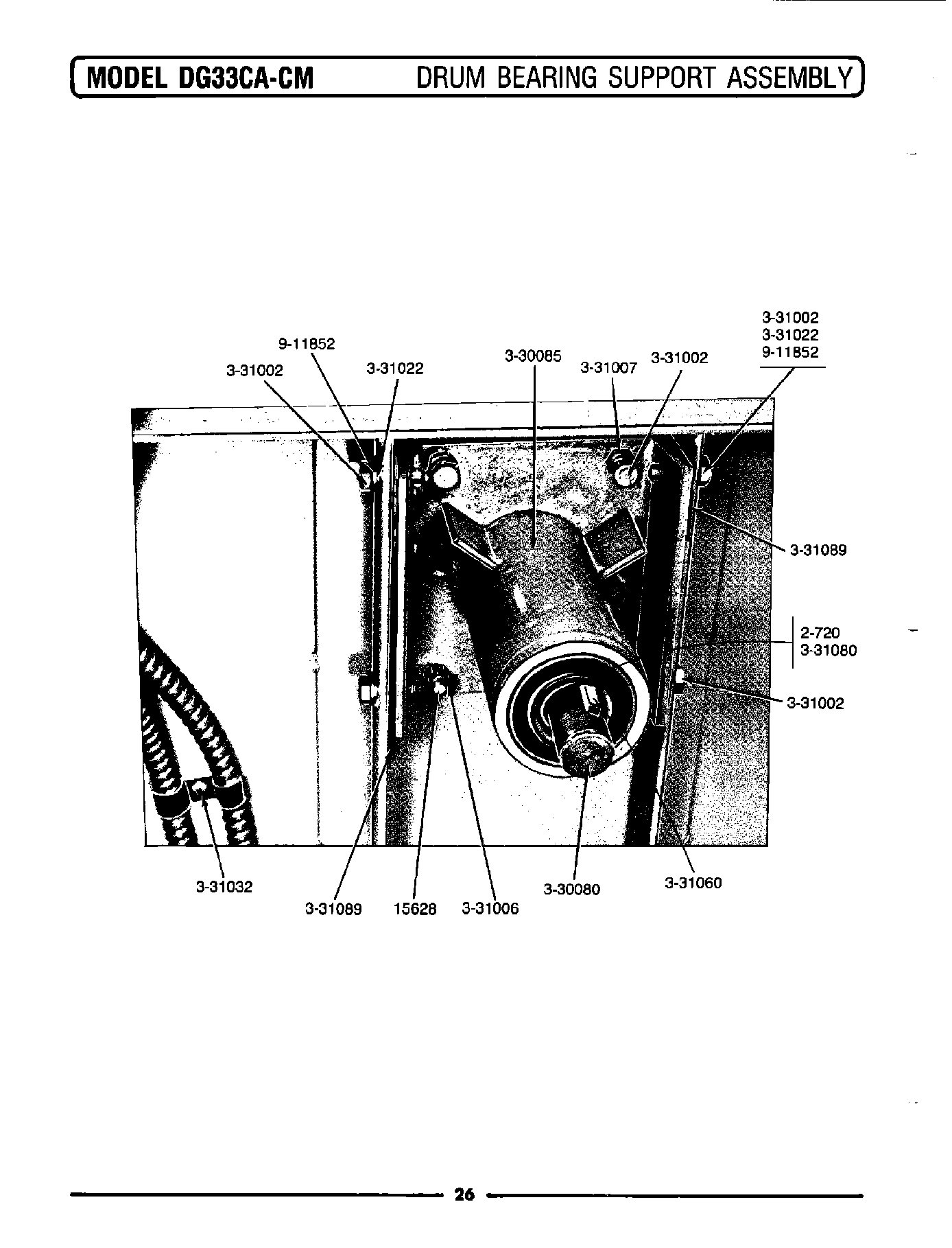 12 - DRUM BEARING SUPPORT ASSEMBLY