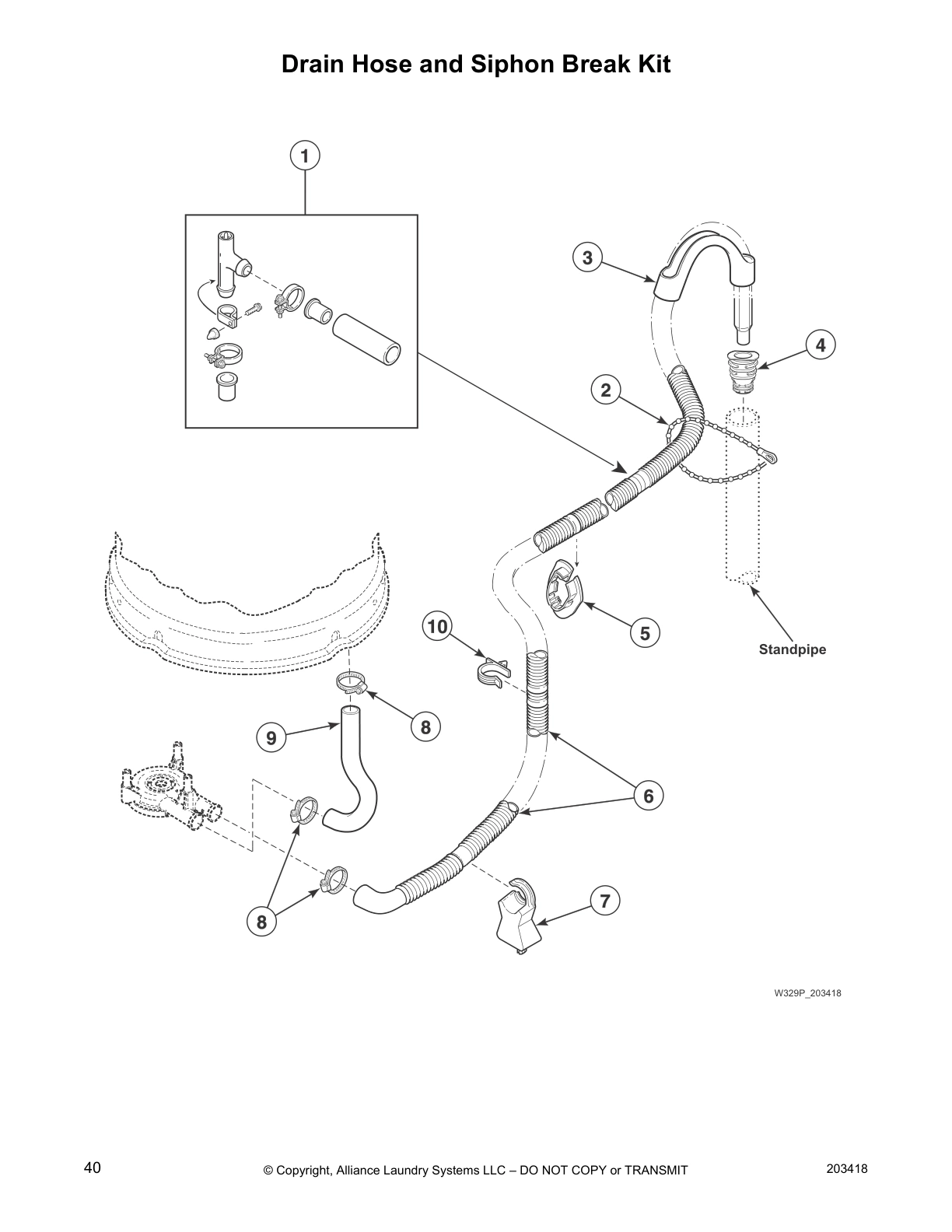 Drain Hose and Siphon Break Kit