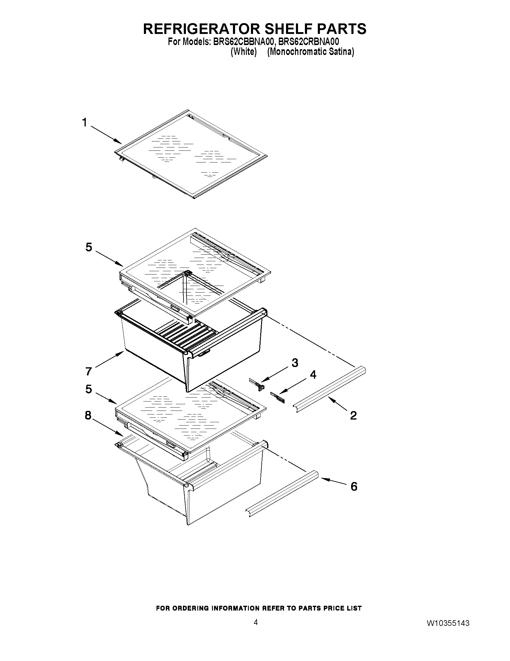 03 - REFRIGERATOR SHELF PARTS